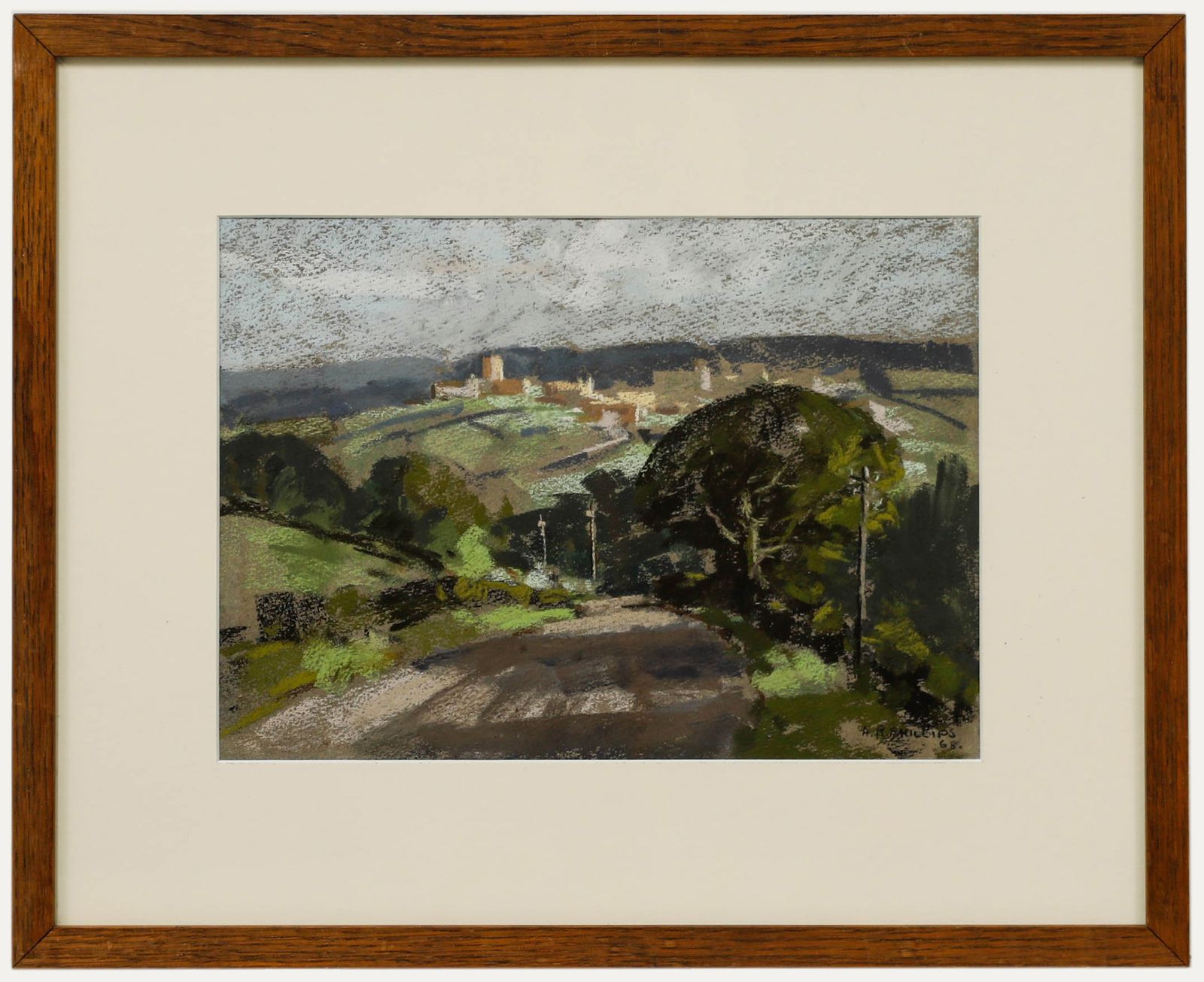 A. R. Phillips Framed Mid 20th Century Pastel, Country Lane Near Llandudno