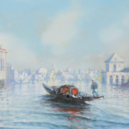 Maria Gianni (1873 1956) Framed Gouache, Gondola On The Lido photo Art
