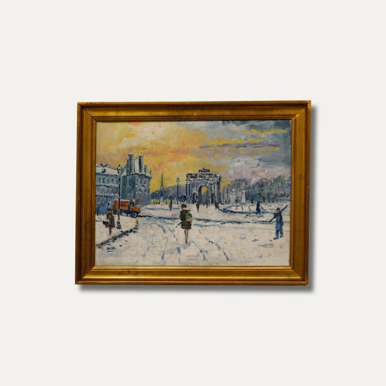 Moses Bahelfer Bagel (1908 1995) Oil, Snow On The Arc De Triomphe photo buy