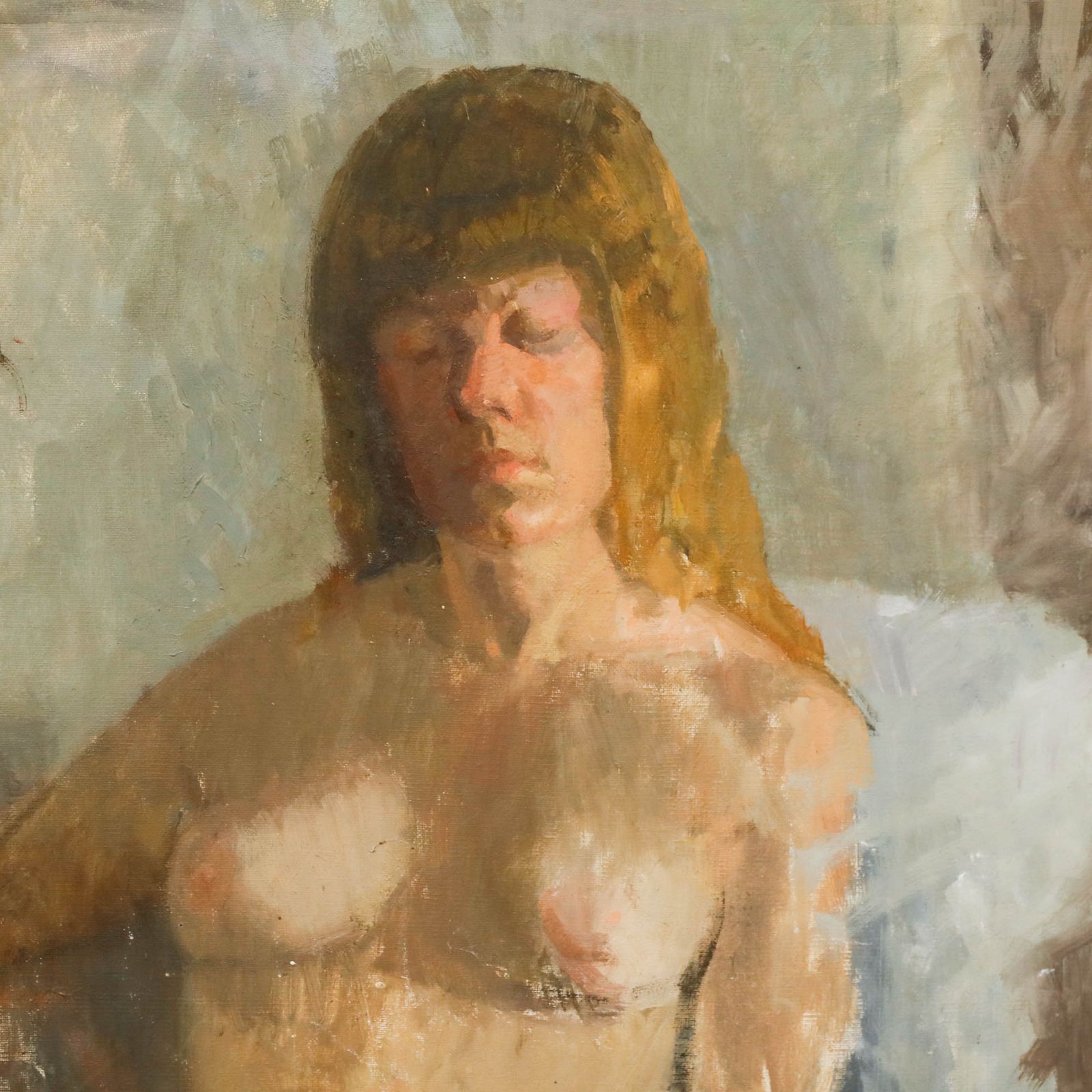 Jane Dowling (1925 2023) 20th Century Oil, Restful Nude photo Art