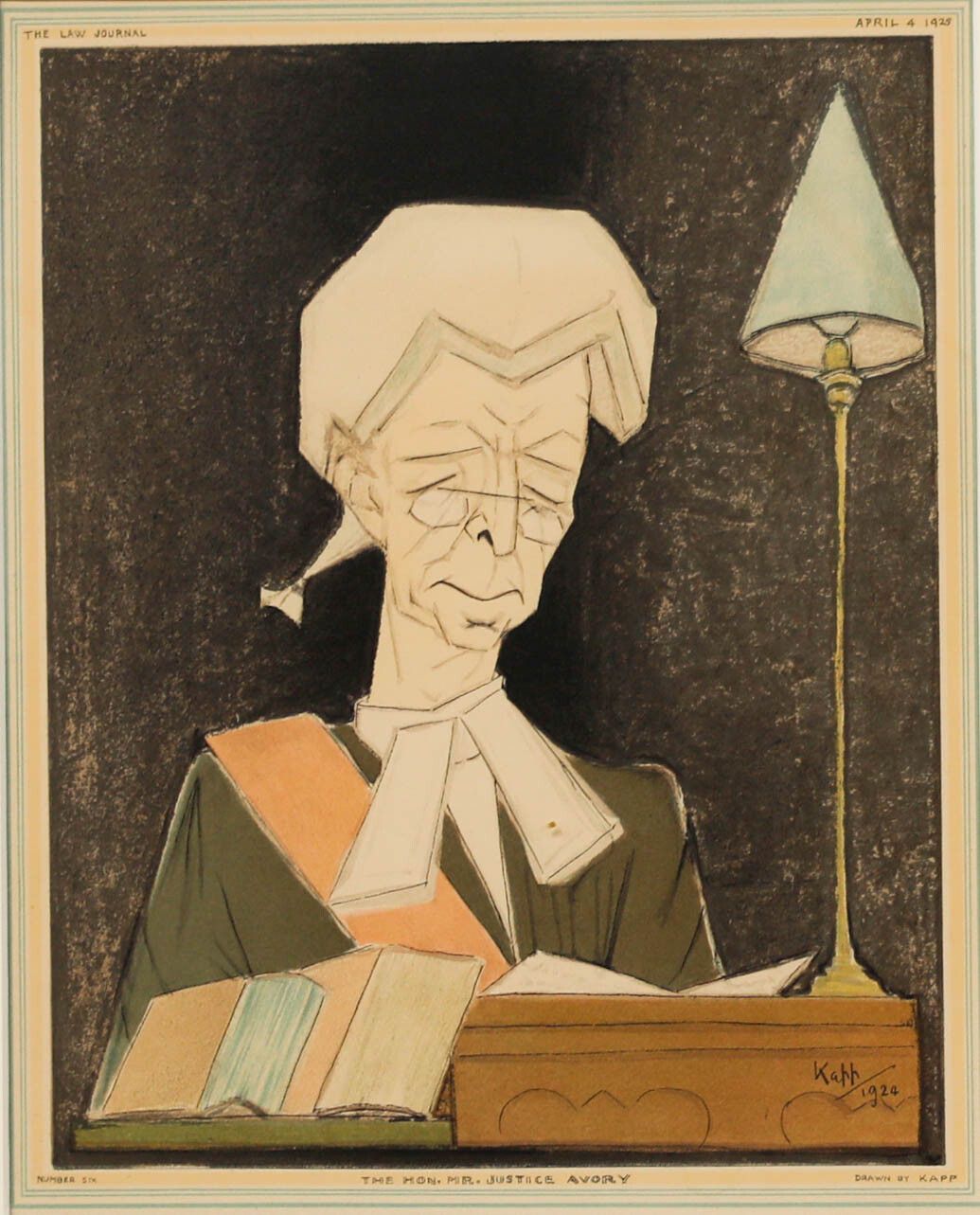 Edmond Xavier Kapp (1890 1978) 1924 Silkscreen, The Hon. Mr Justice Avory photo furniture