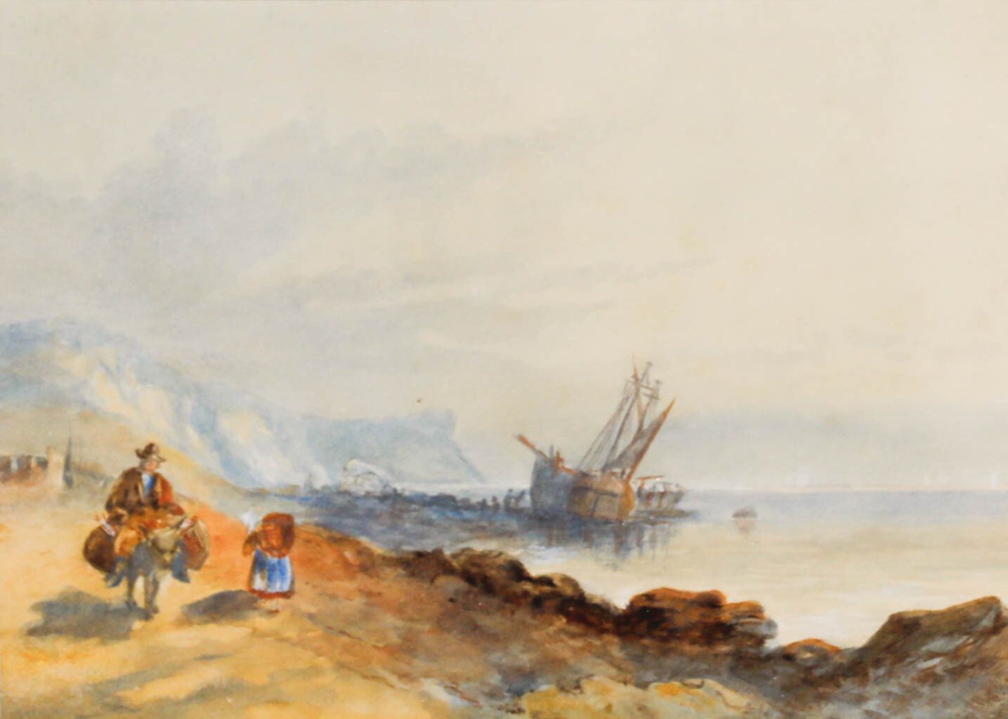 Framed Late 19th Century Watercolour Off To Sell The Catch photo furniture