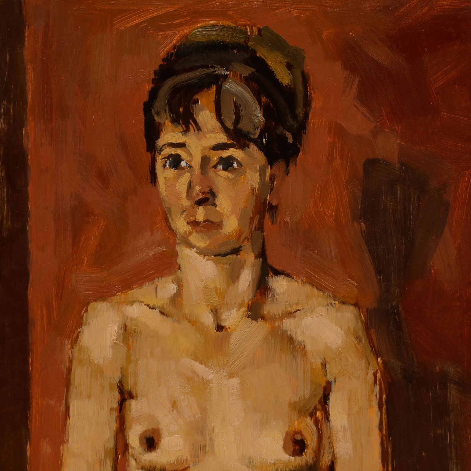 Brian Chugg (1926 2003) Mid 20th Century Oil, First Nude photo Art