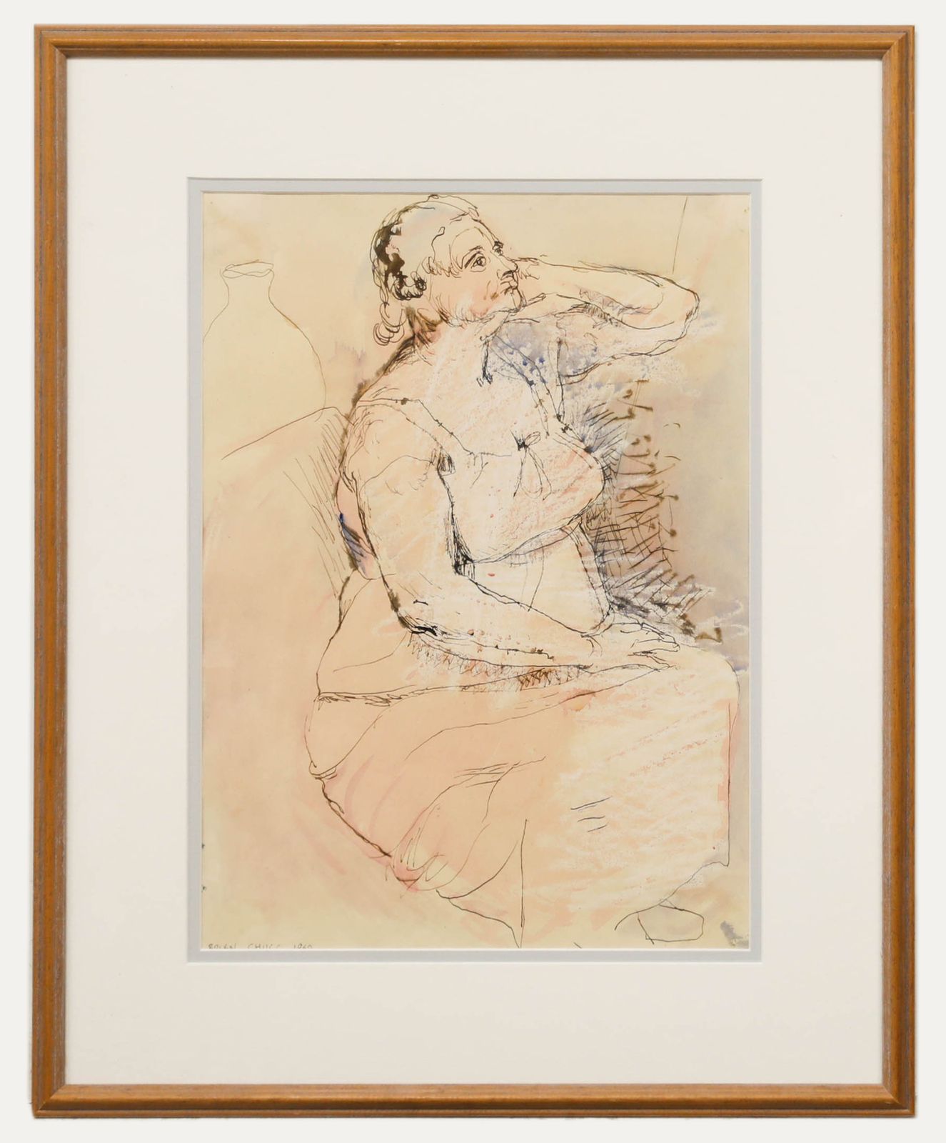 Brian Chugg (1926 2003) Framed Mid 20th Century Pen And Ink Drawing, My Mother