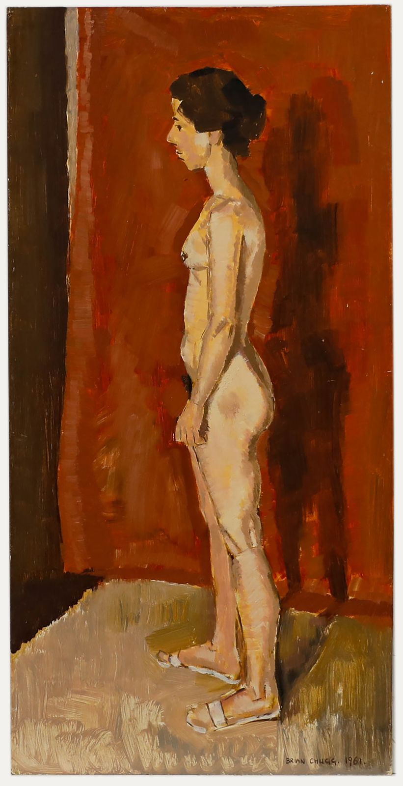 Brian Chugg (1926 2003) Mid 20th Century Oil, Nude In Profile
