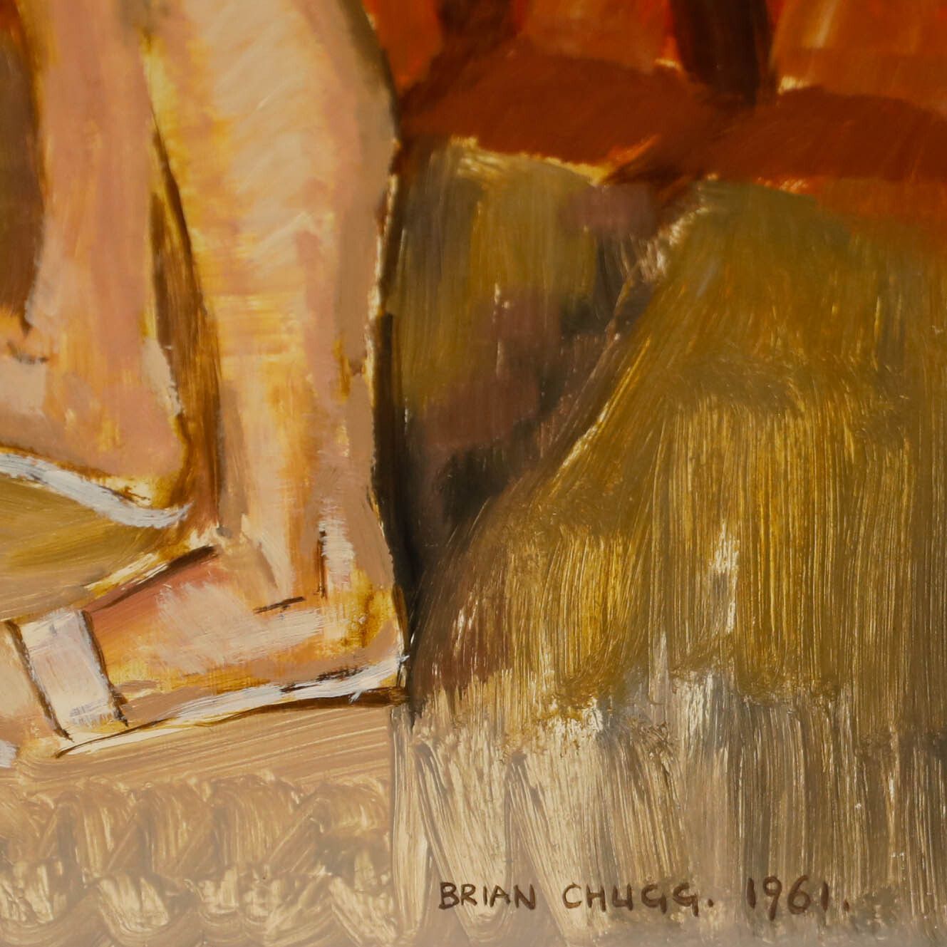 Brian Chugg (1926 2003) Mid 20th Century Oil, Nude In Profile photo 301.0