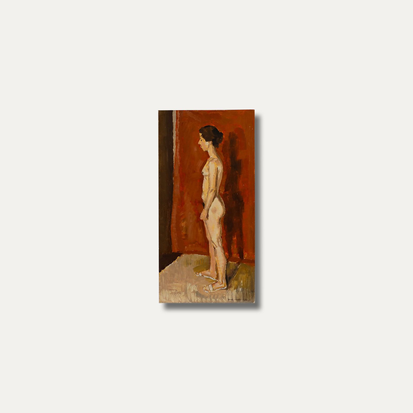 Brian Chugg (1926 2003) Mid 20th Century Oil, Nude In Profile photo vinterior