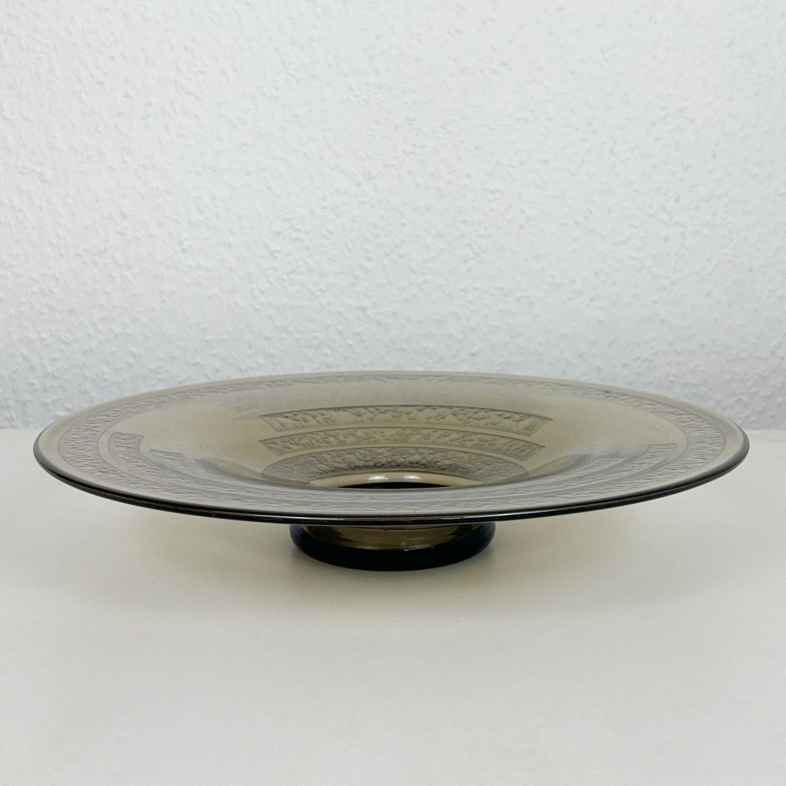 Art Deco Glass Centre Bowl With Banded Design By Charles Schneider (1881 1953)   French, C1930s