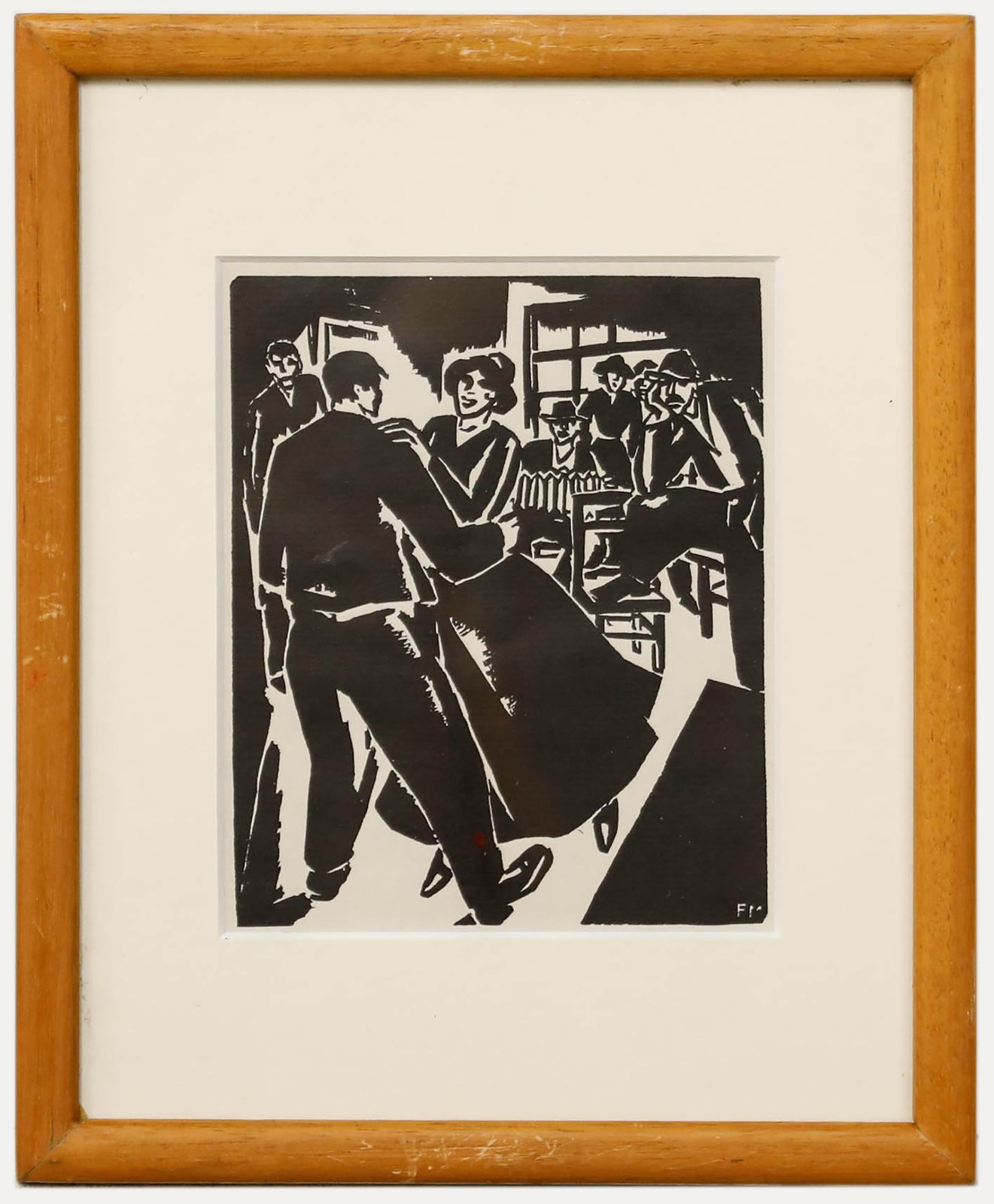 Frans Masereel (1889 1972) Framed Woodcut, Man's Passion No.16