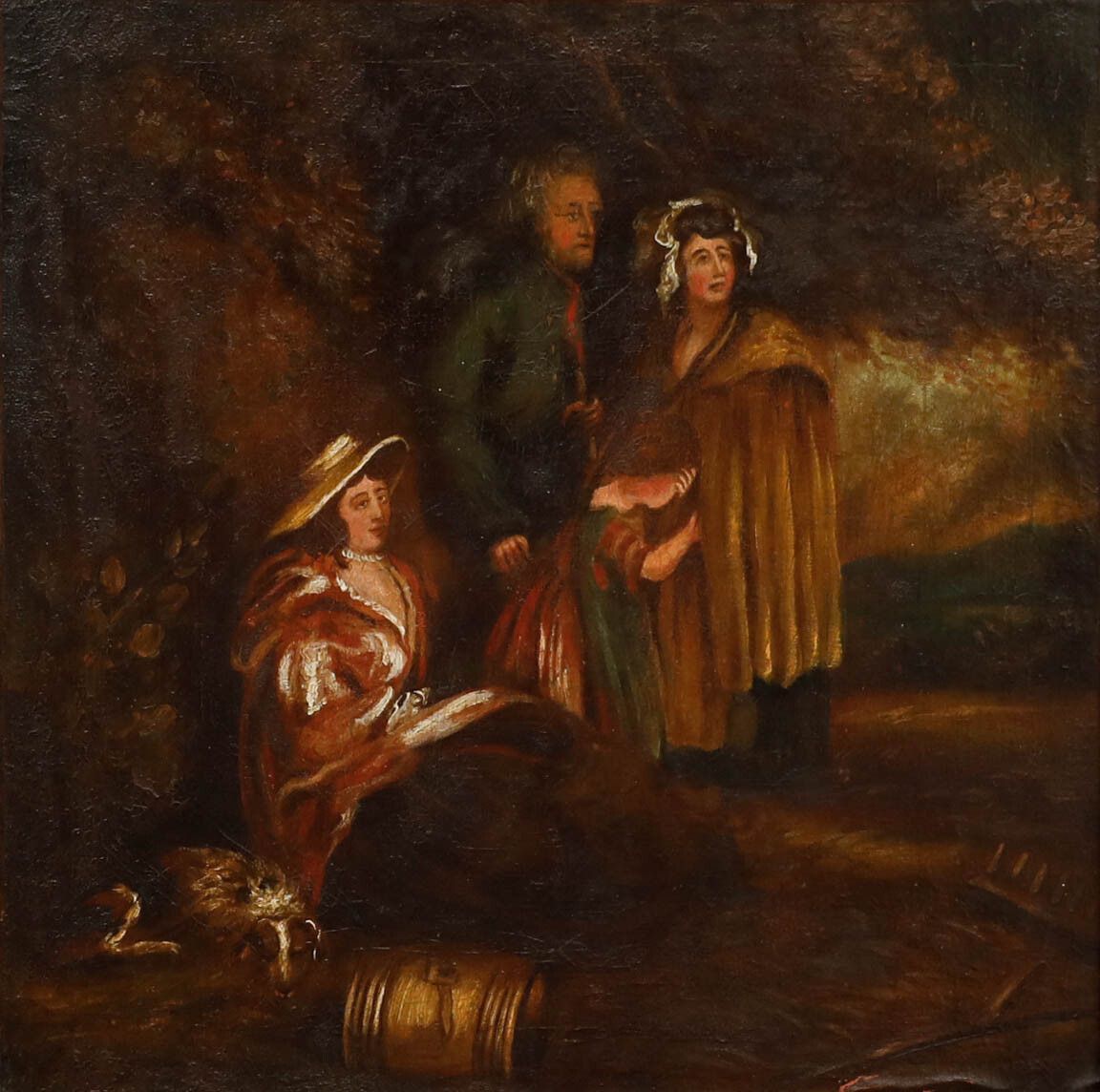 Continental School 19th Century Oil Peasant Family photo furniture