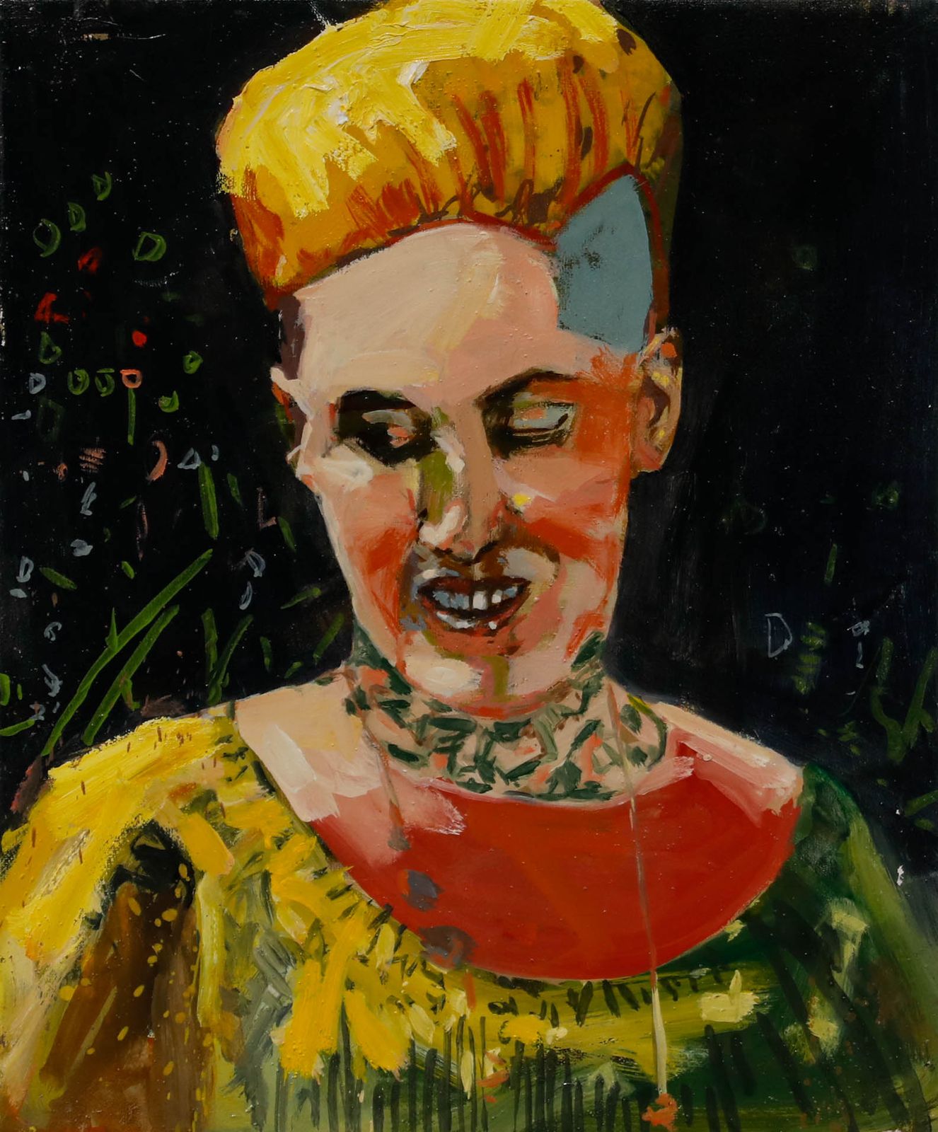Richard J.S. Young Contemporary Oil, The Girl With The Red Hair photo furniture