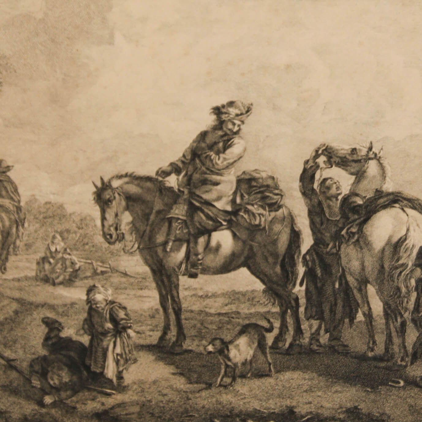 Pierre François Beaumont (1719 1777)  18th Century Engraving, Hunting Delay photo Art