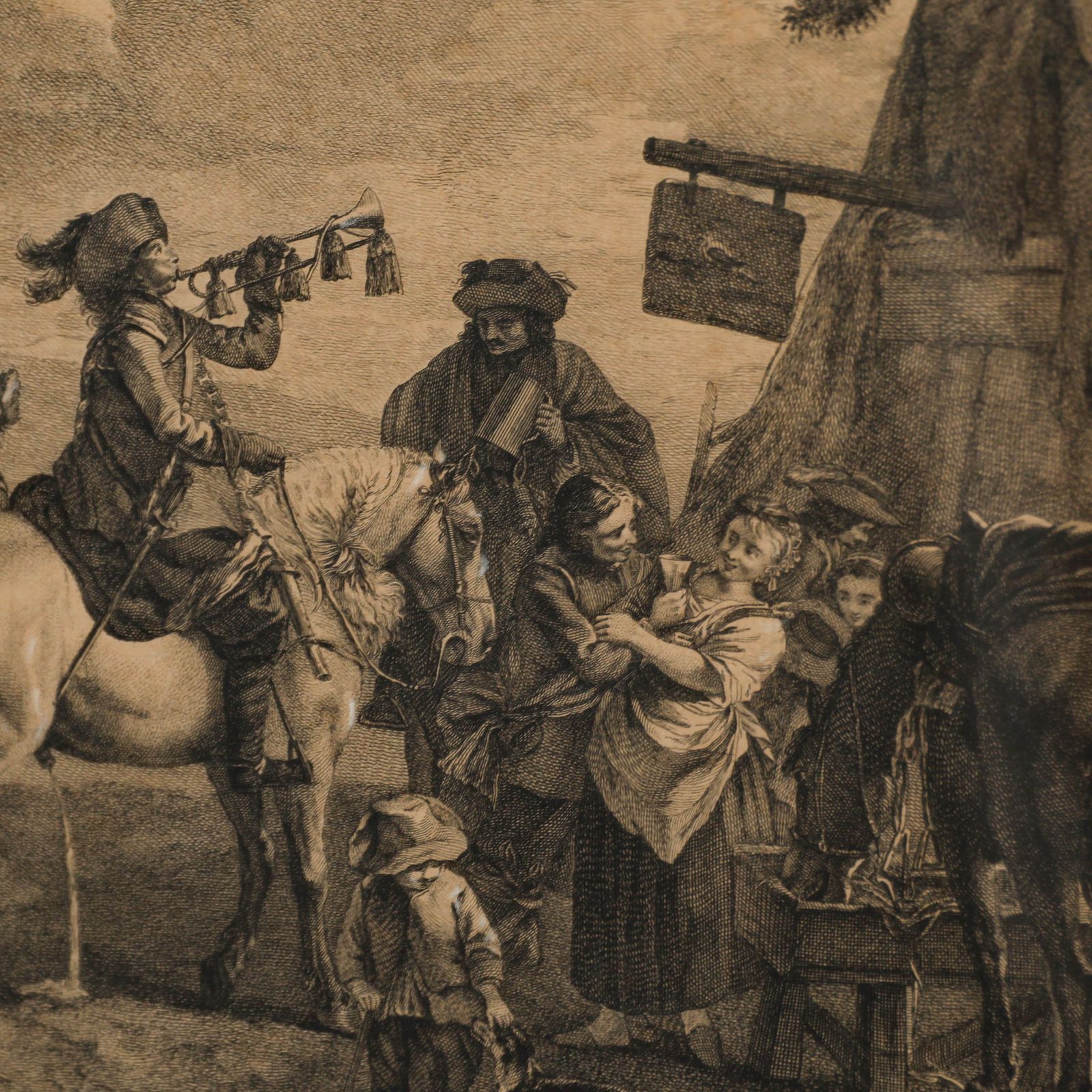 Pierre François Beaumont (1719 1777) Engraving, Cavalry At A Sutler's Booth photo Art