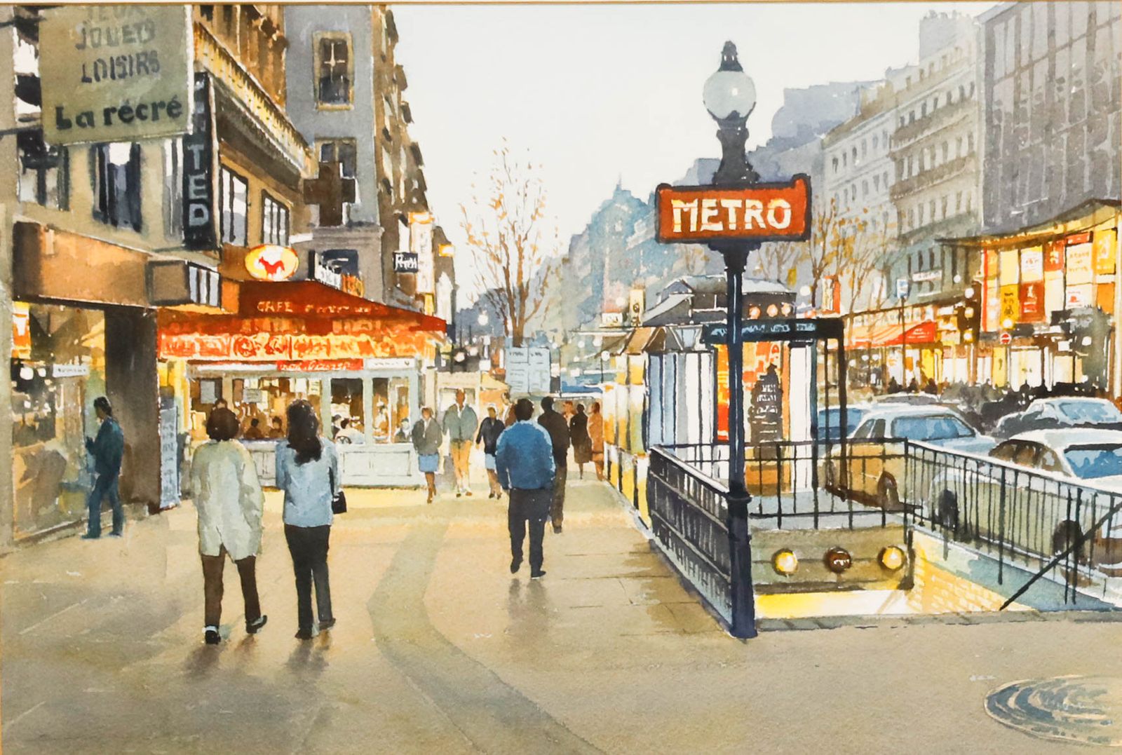 Bert Wright Frsa (B.1930)  20th Century Watercolour, Montmartre Night Life photo furniture