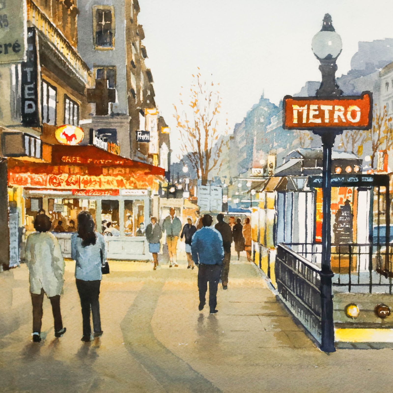 Bert Wright Frsa (B.1930)  20th Century Watercolour, Montmartre Night Life photo Art