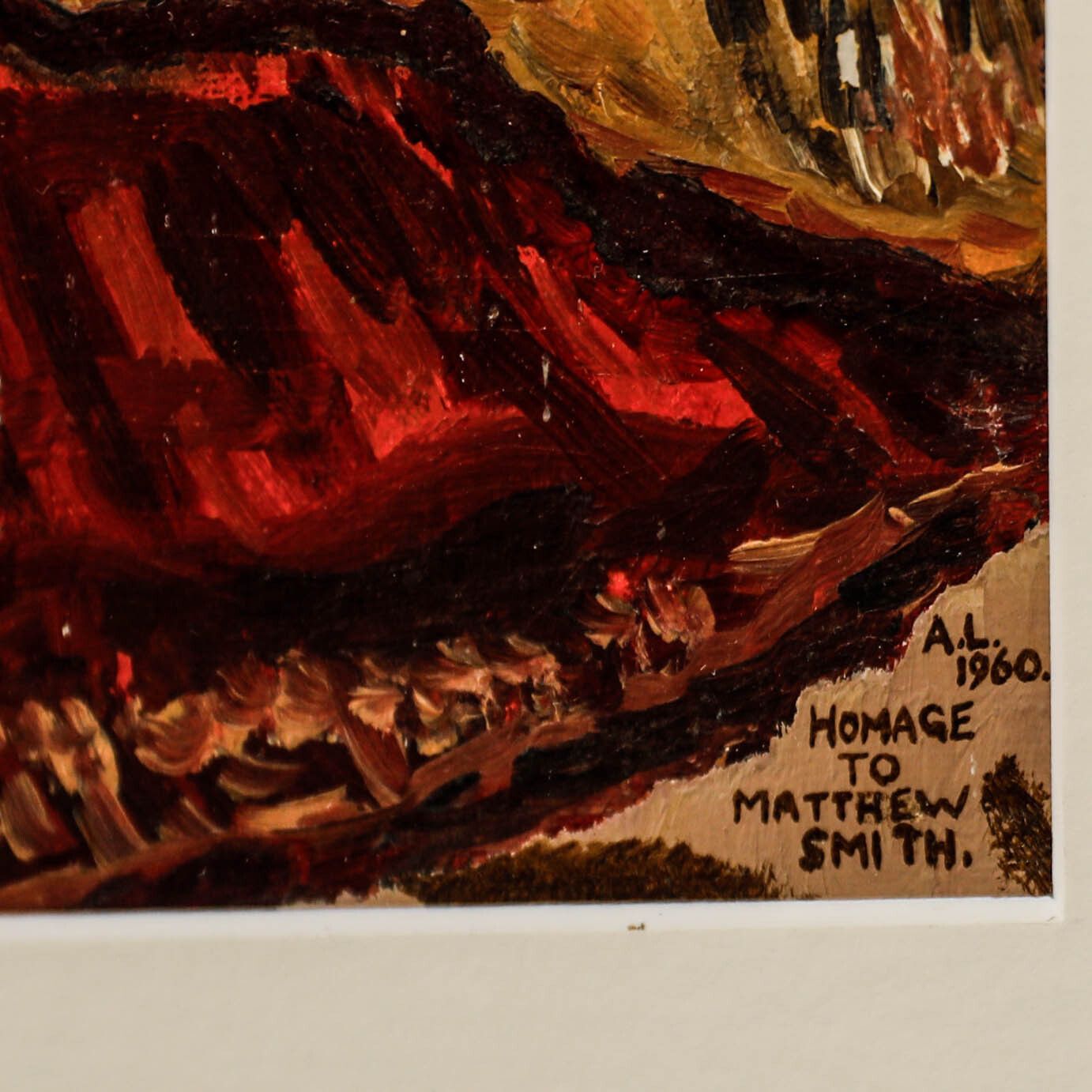 A. L.  Mid 20th Century Oil, Homage To Matthew Smith photo vinterior