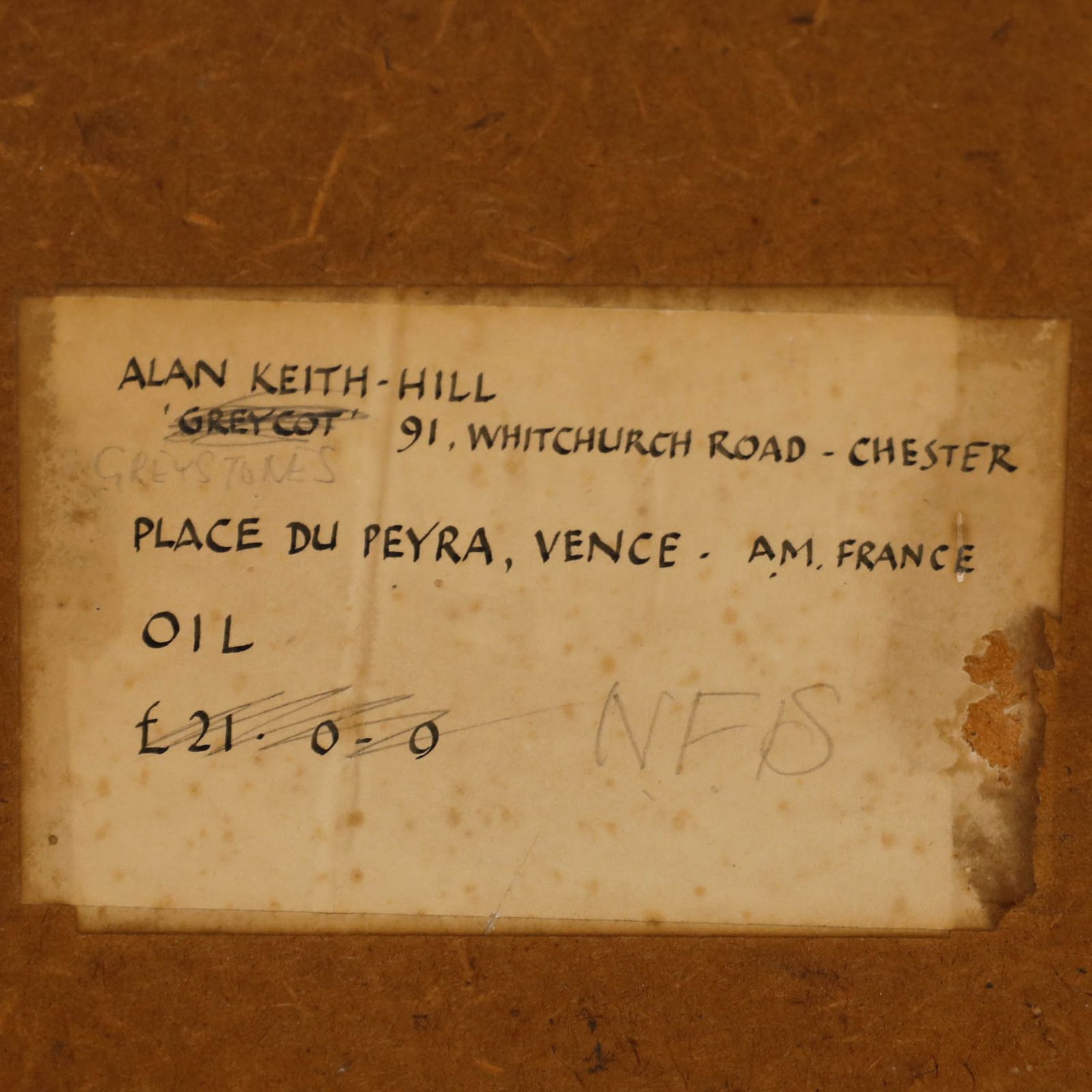 Allen Keith Hill  Mid 20th Century Oil, Place Du Peyra photo Art
