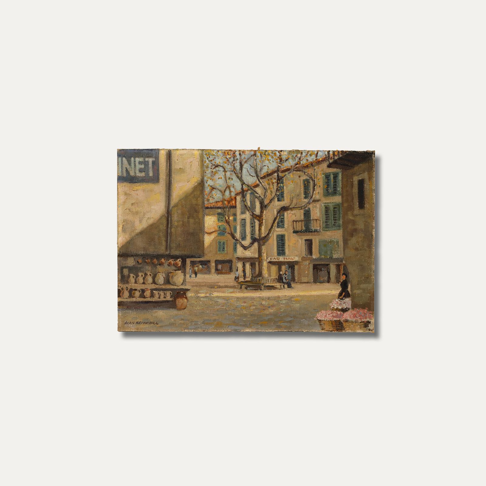 Allen Keith Hill  Mid 20th Century Oil, Place Du Peyra photo buy