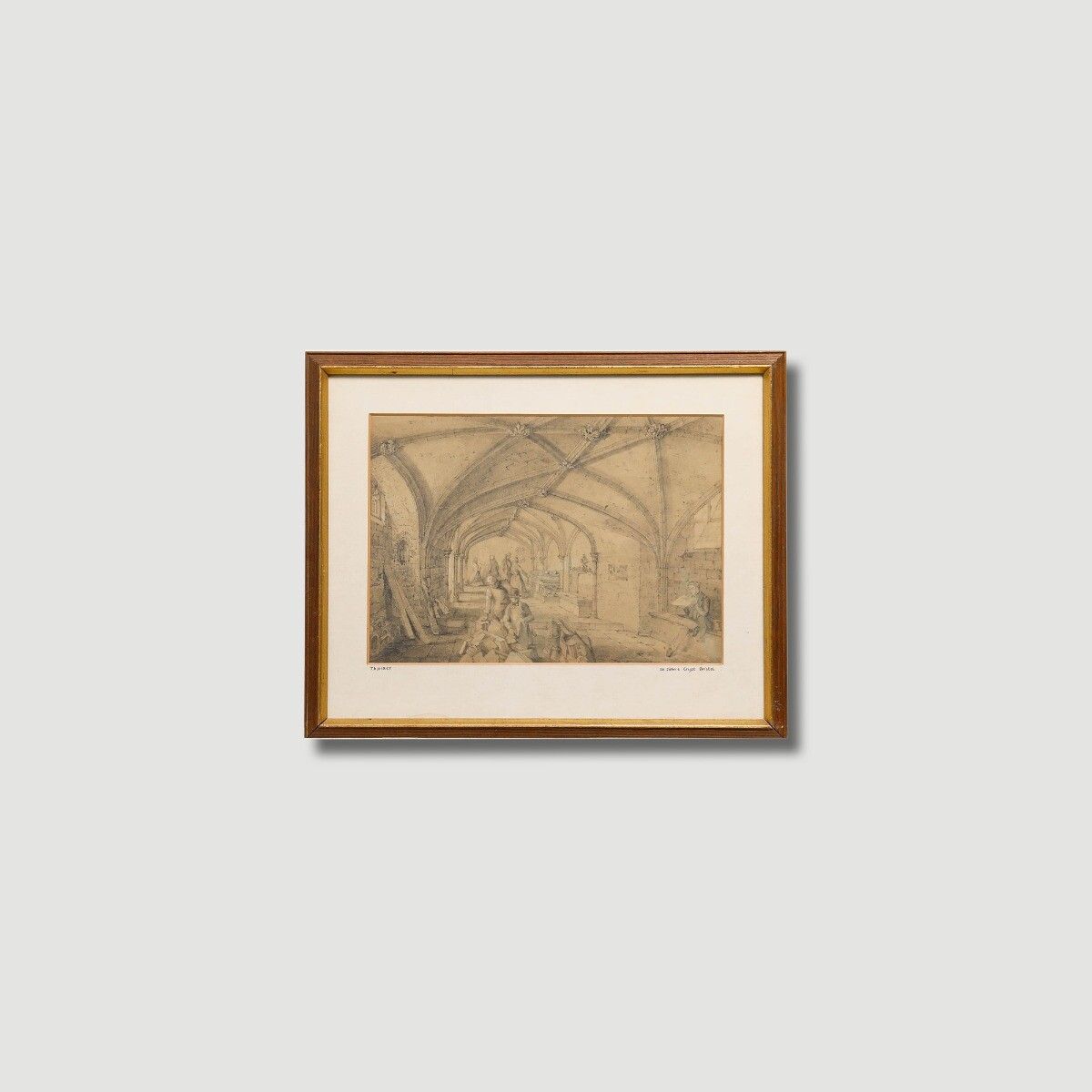 Joseph Henry Hirst (1863–1945) Graphite Drawing, St. John's Crypt Bristol photo 159.0