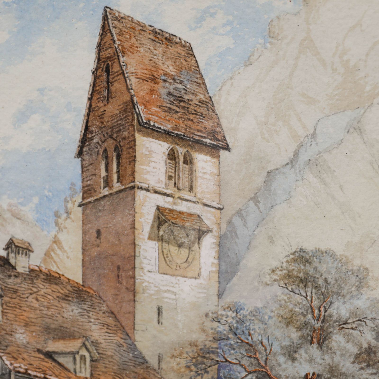 19th Century Watercolour Gathering By The Well photo Art