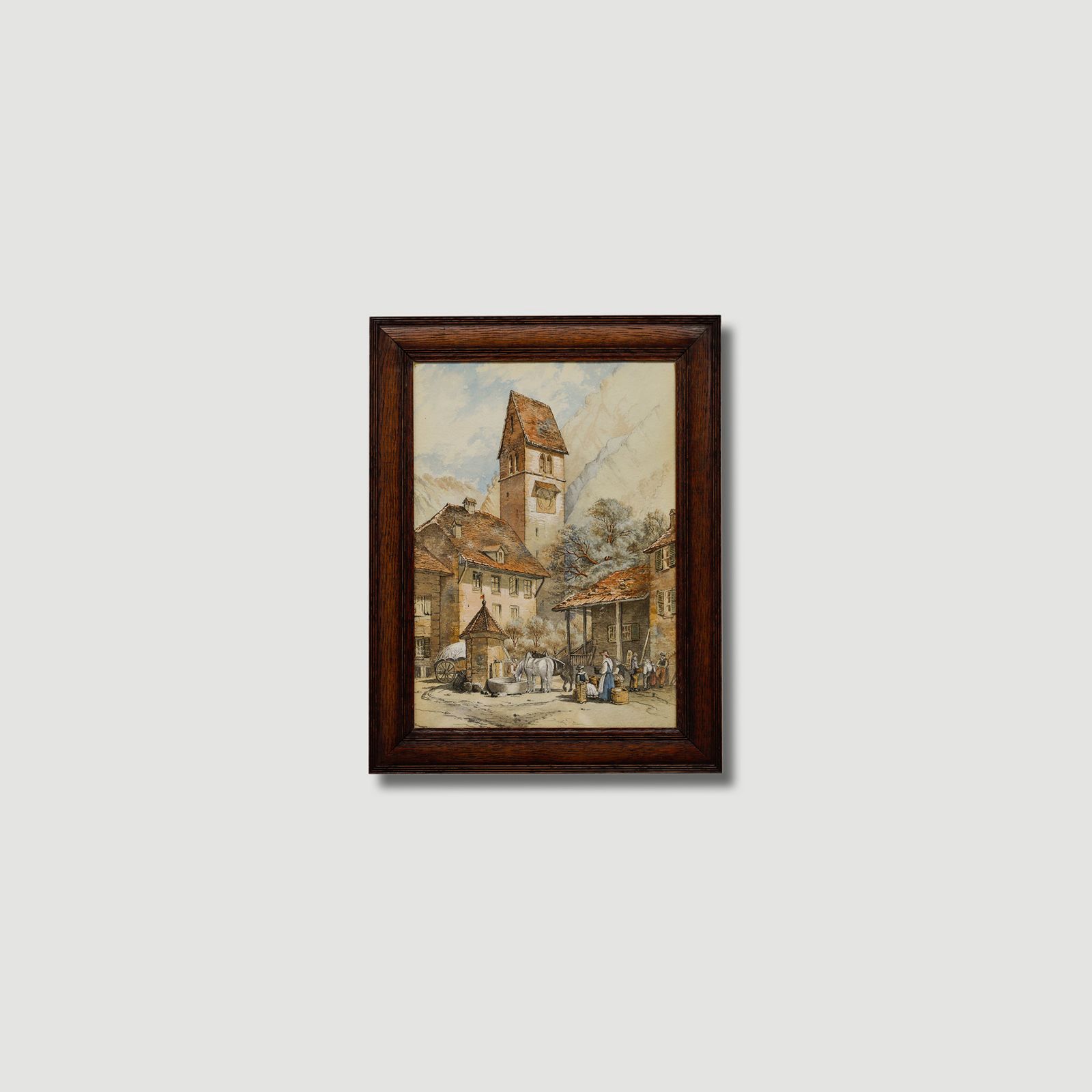 19th Century Watercolour Gathering By The Well photo buy
