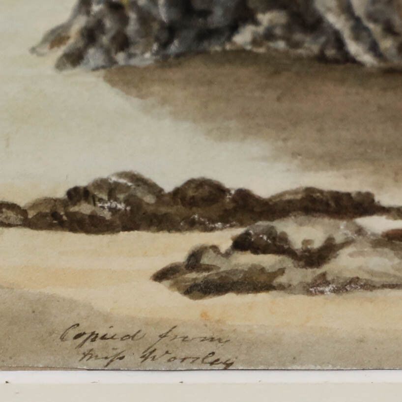 1835 Watercolour The Goscar Rock, Tenby photo Art