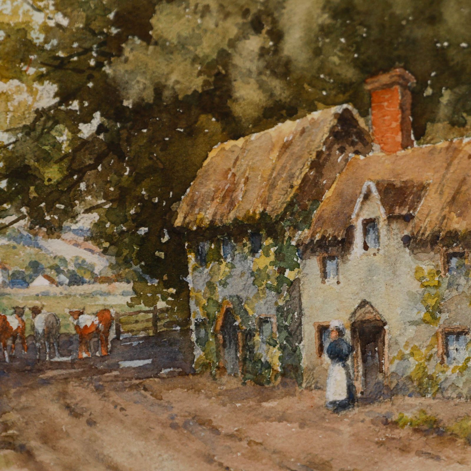 John E. Key Framed Mid 20th Century Watercolour, Heading Out To Pasture photo 164.0
