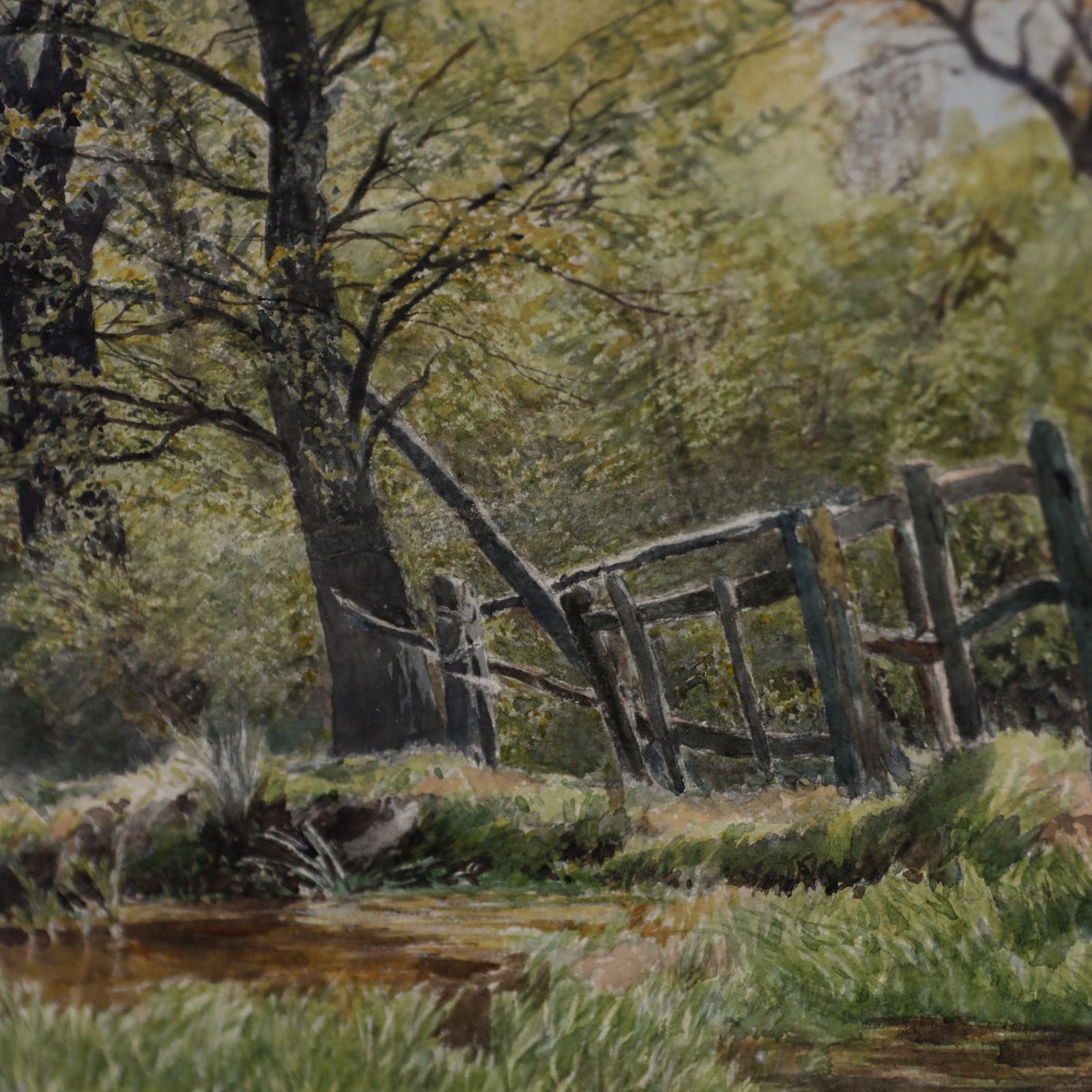 G. Davidson Framed Late 19th Century Watercolour, On The Woodland Boundary photo vinterior