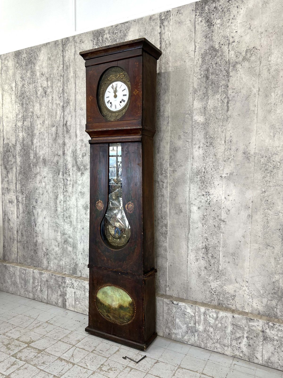 Haute Savoie Hand Decorated Grandfather Clock photo vinterior