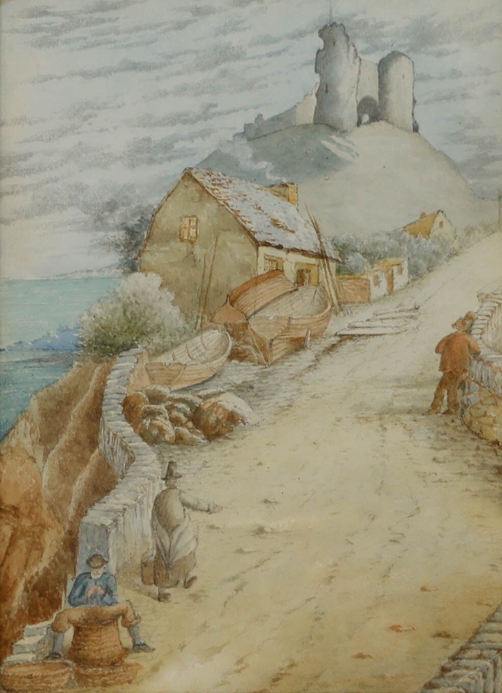Early 20th Century Watercolour Up To The Castle photo furniture