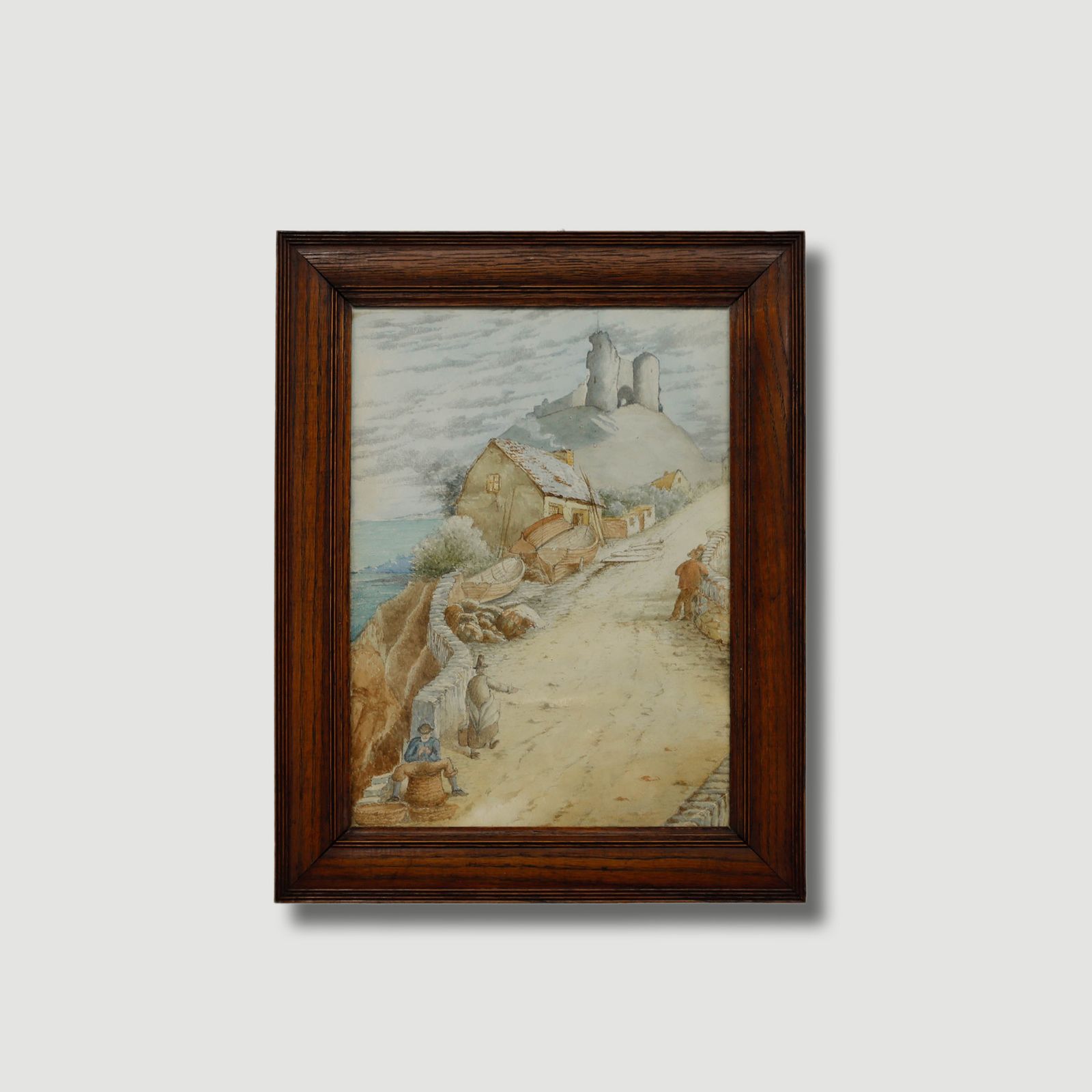 Early 20th Century Watercolour Up To The Castle photo vinterior