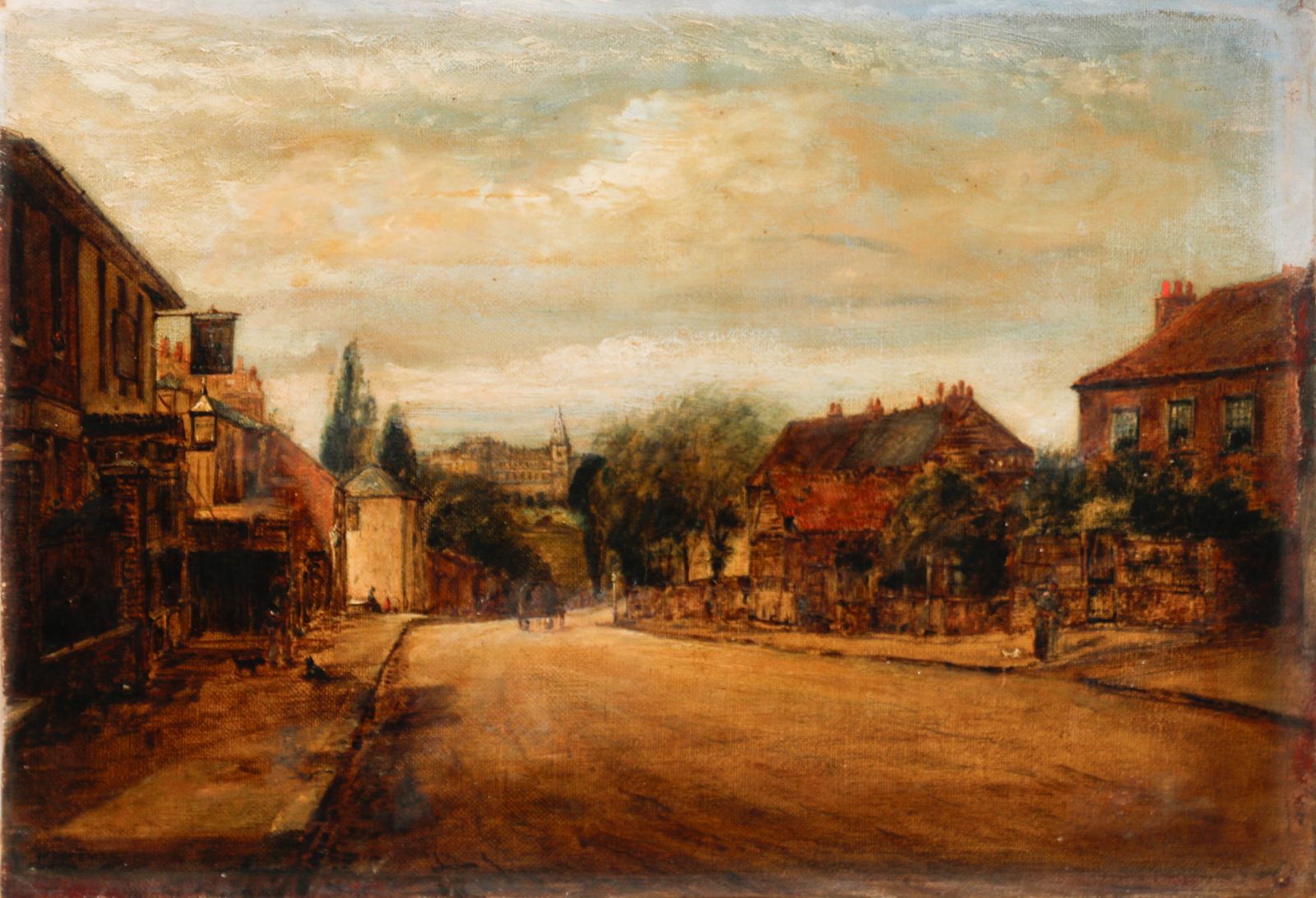 William Freeman (1813 1897) Late 19th Century Oil, A Street In Norwich