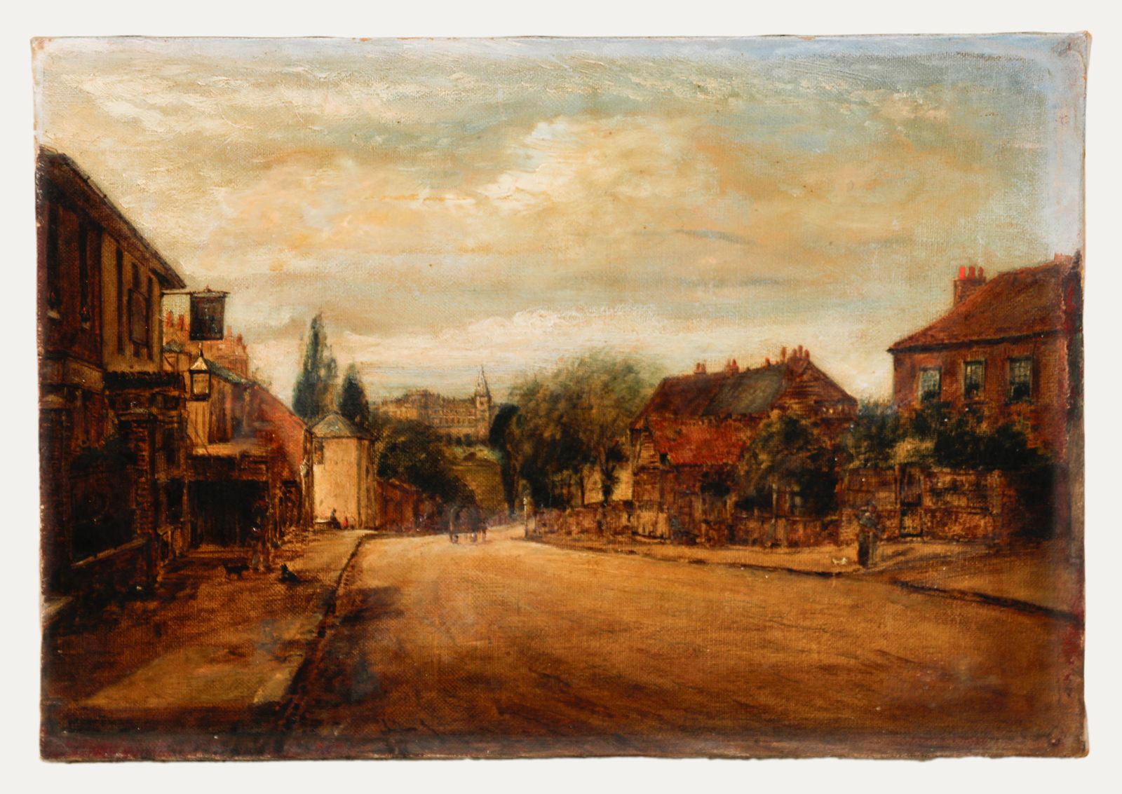 William Freeman (1813 1897) Late 19th Century Oil, A Street In Norwich photo furniture