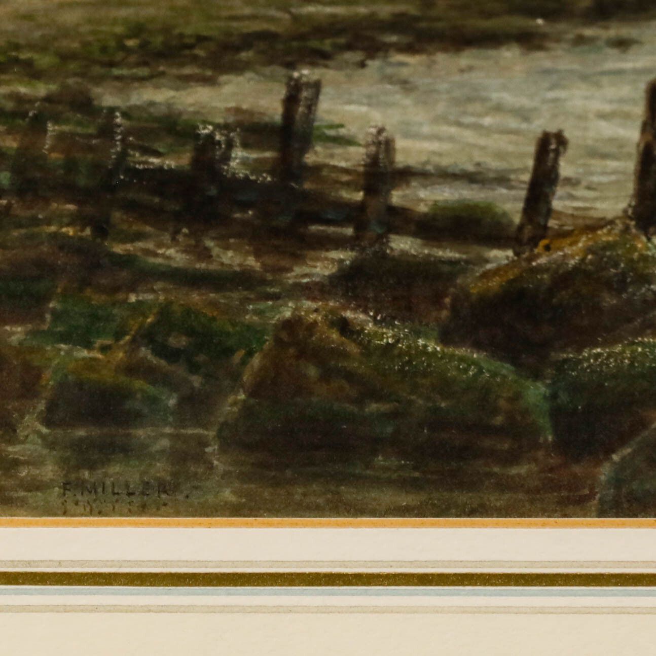 Fredrick Miller (Fl.1880 1892) Framed Watercolour, Boats Arriving At Newhaven photo vintage