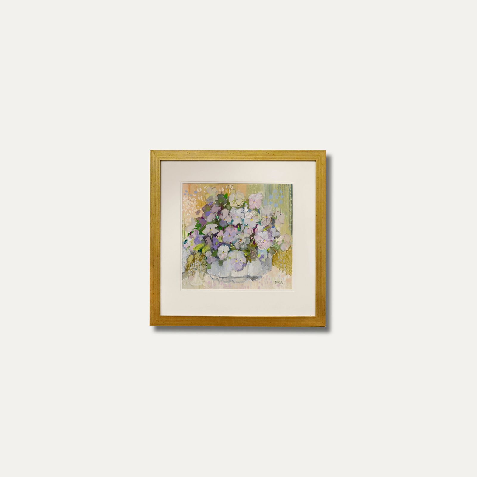 Nola Armstrong 20th Century Mixed Media, Pansies photo buy