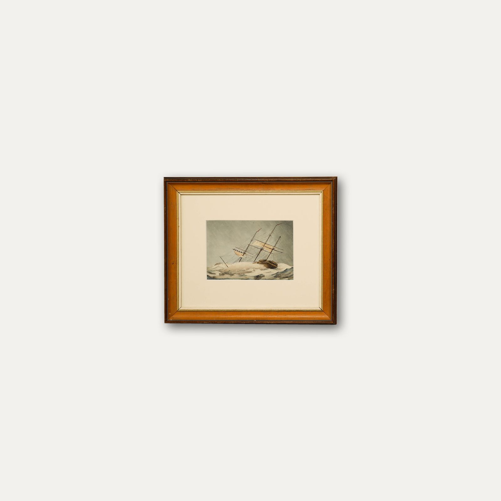 Attrib. R. Warren Vernon  Late 19th Century Watercolour, Listing In Rough Sea photo vinterior