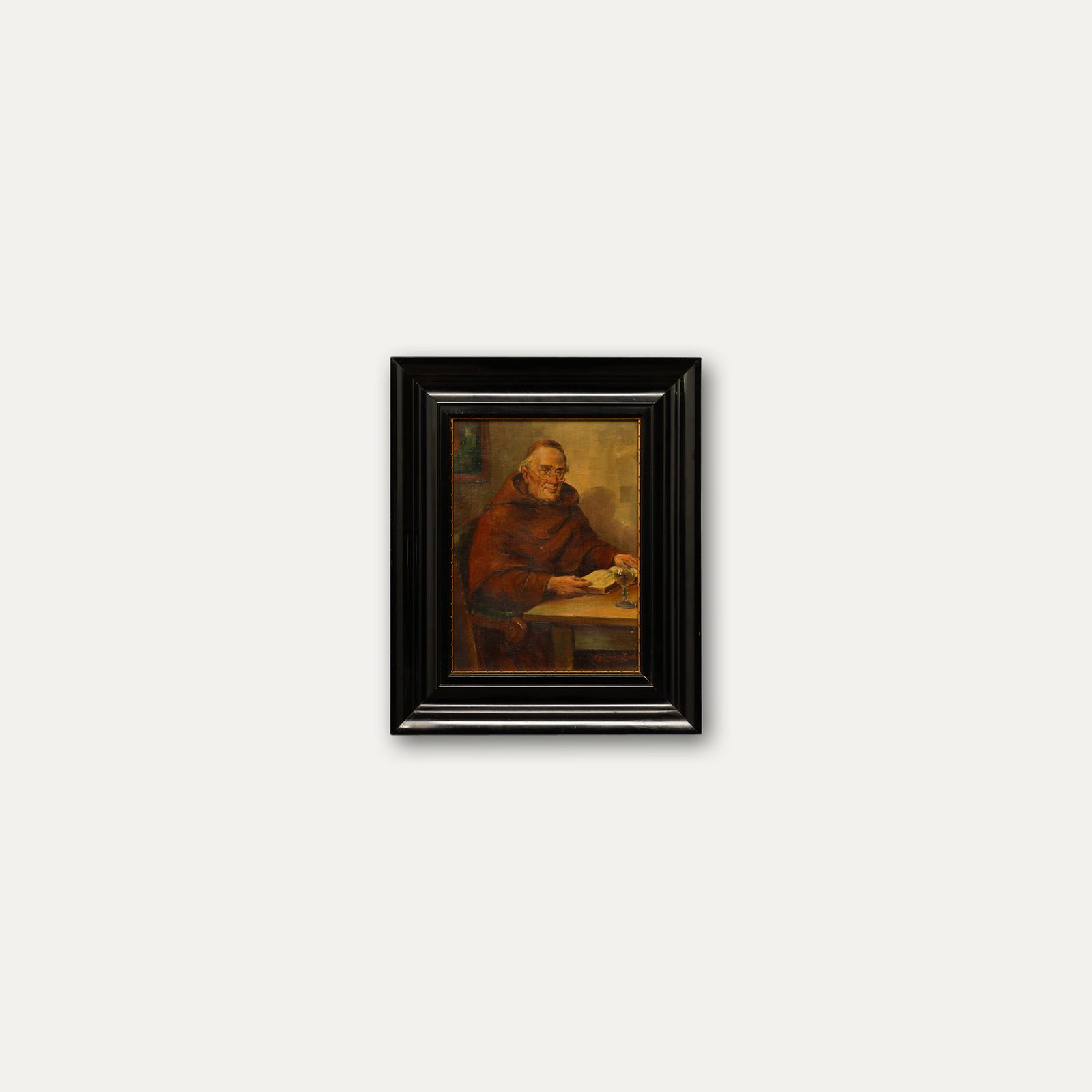 A. Zimmerman 19th Century Oil, The Monk photo buy