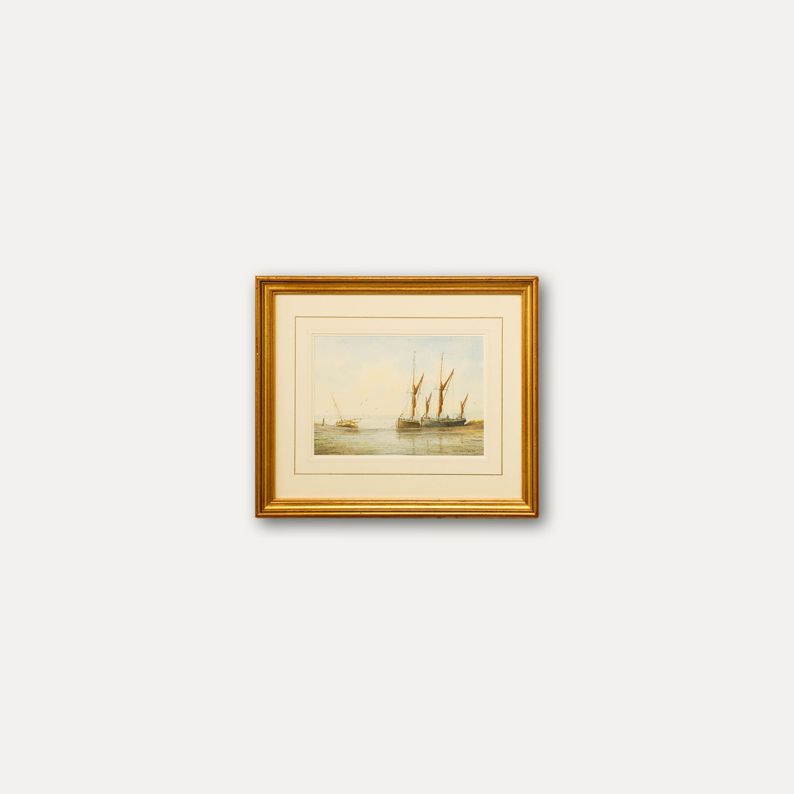 Alan Whitehead (B.1952) Framed Contemporary Watercolour, Waiting For The Tide photo buy