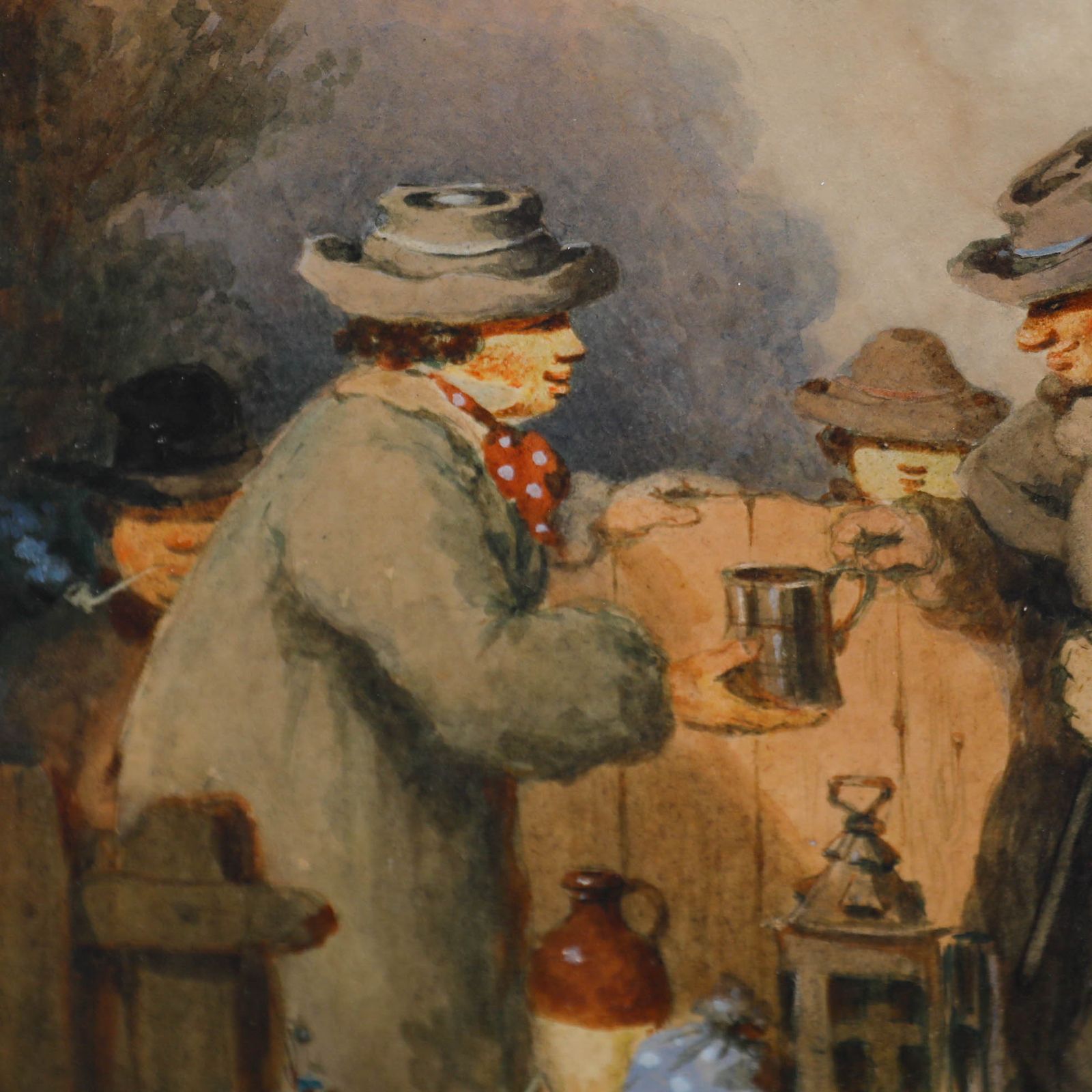 Framed Late 19th Century Watercolour Gentleman At The Jolly Carter Pub photo 192.0