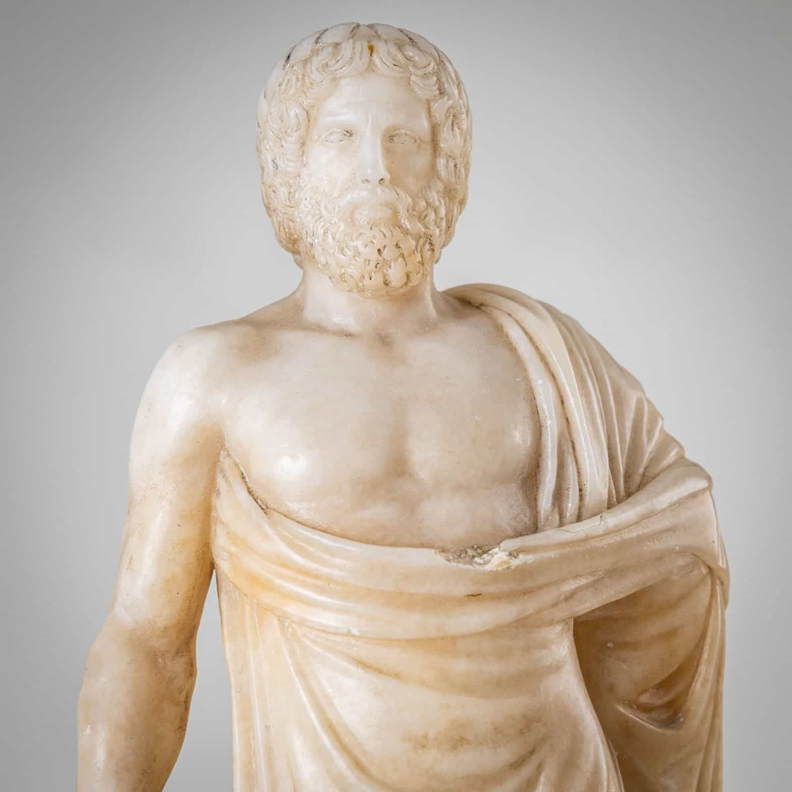 Art Pair Of White Alabaster Sculptures, 2nd Half 19th Century photo