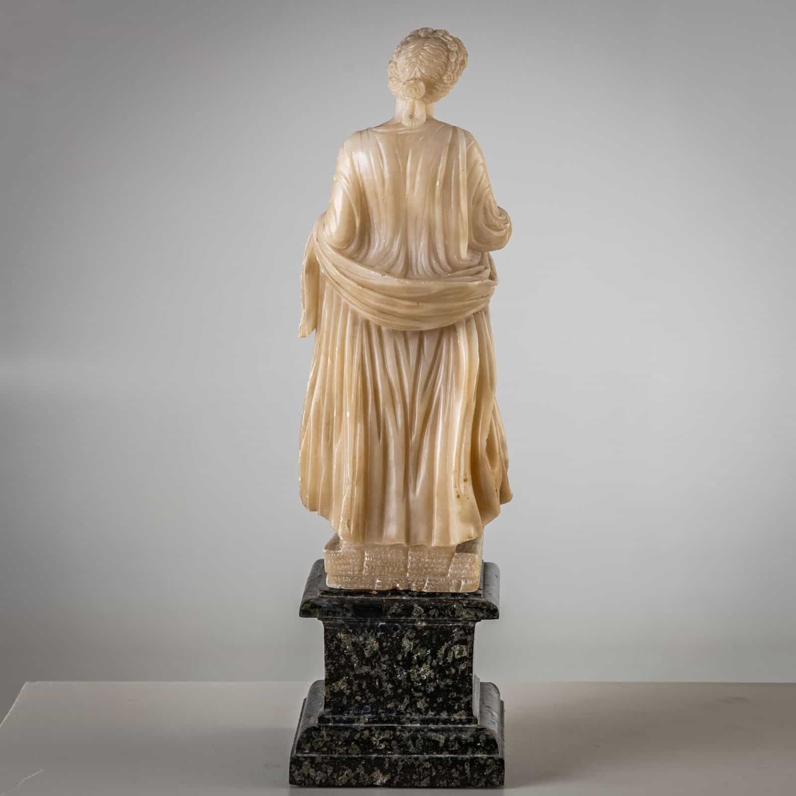 photo vintage Pair Of White Alabaster Sculptures, 2nd Half 19th Century