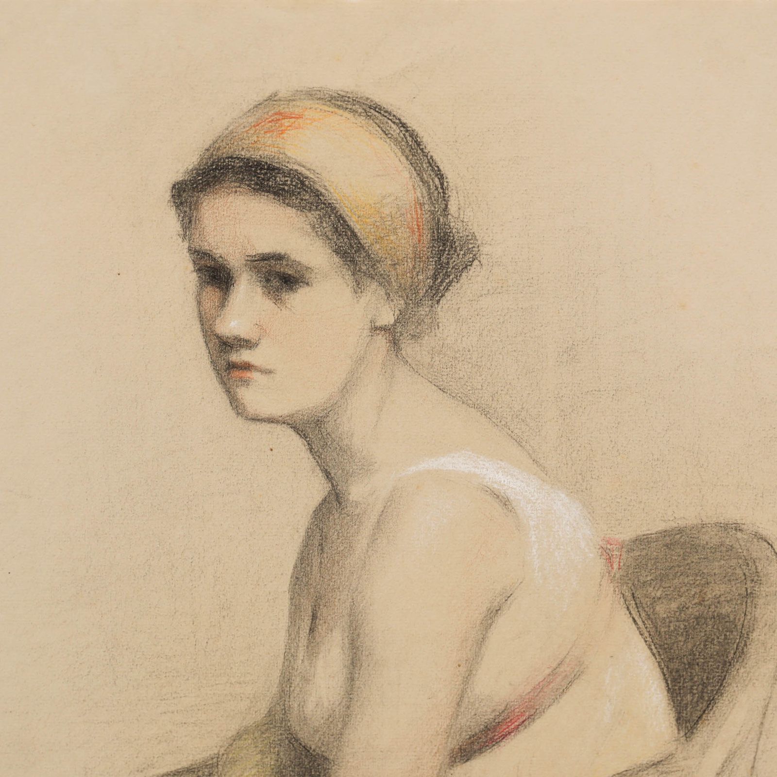 G. Querville Early 20th Century Graphite Drawing, Woman In A Negligée photo Art