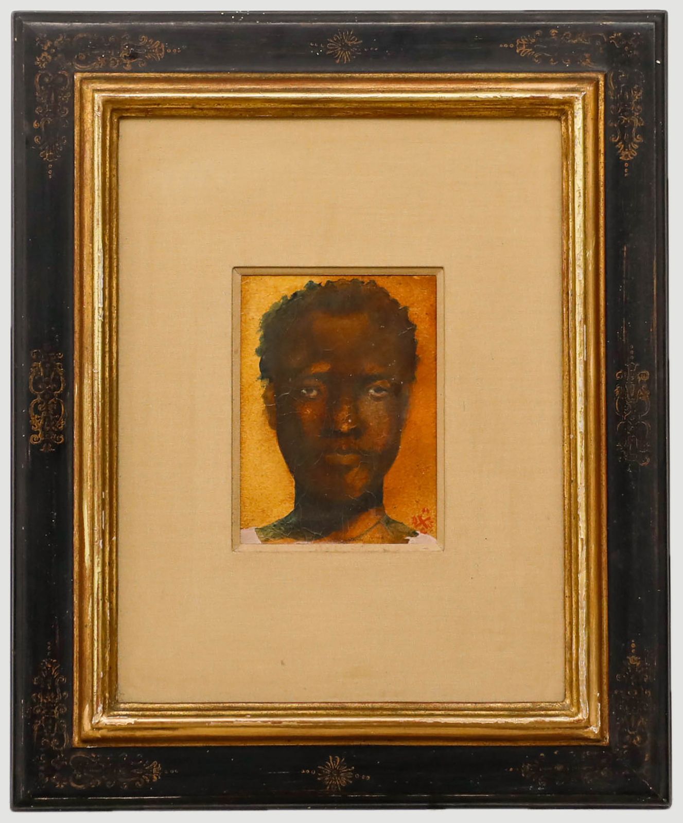 Framed 20th Century Watercolour Portrait Of A Young Man