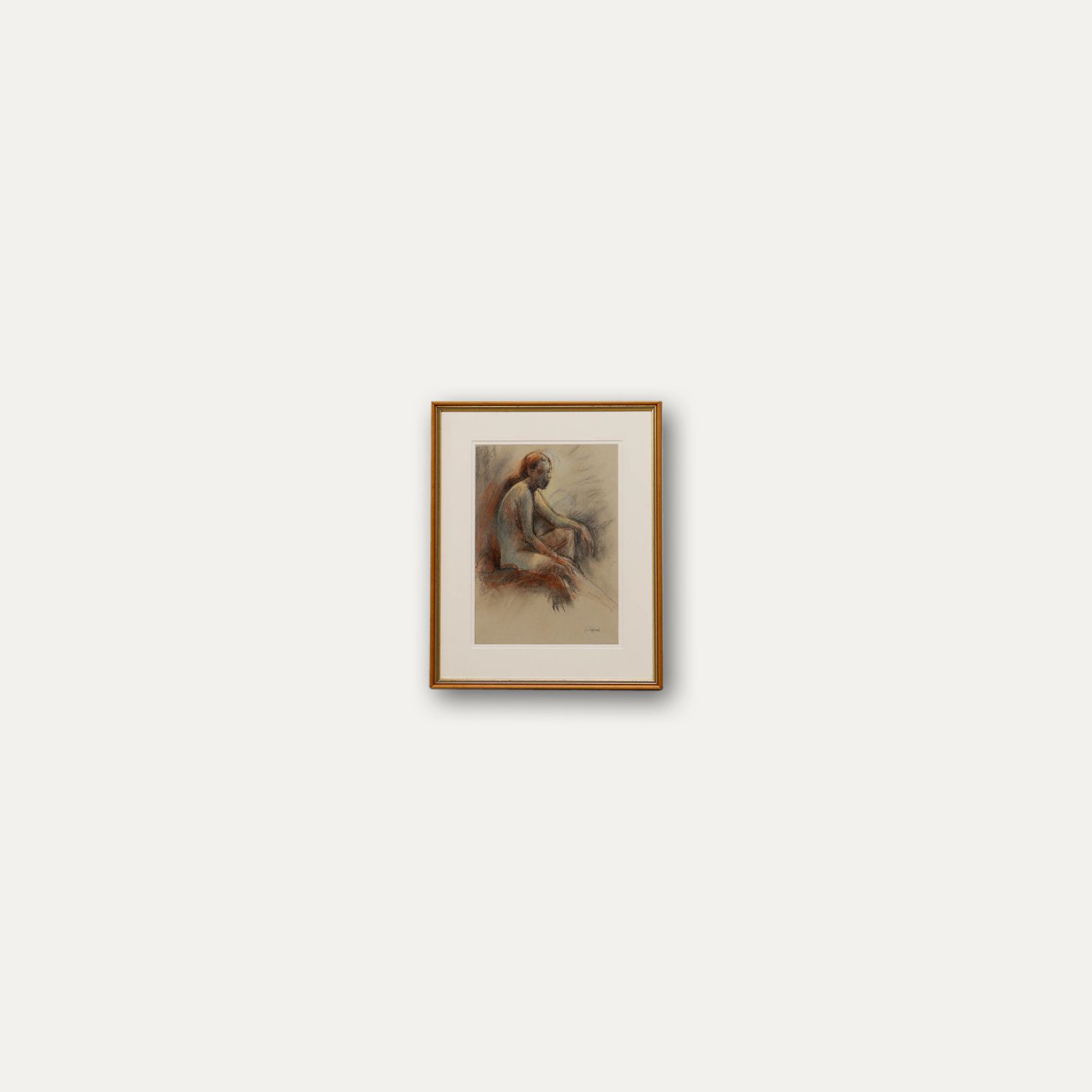 J. Sheppard Framed 20th Century Mixed Media, Seated Nude photo buy