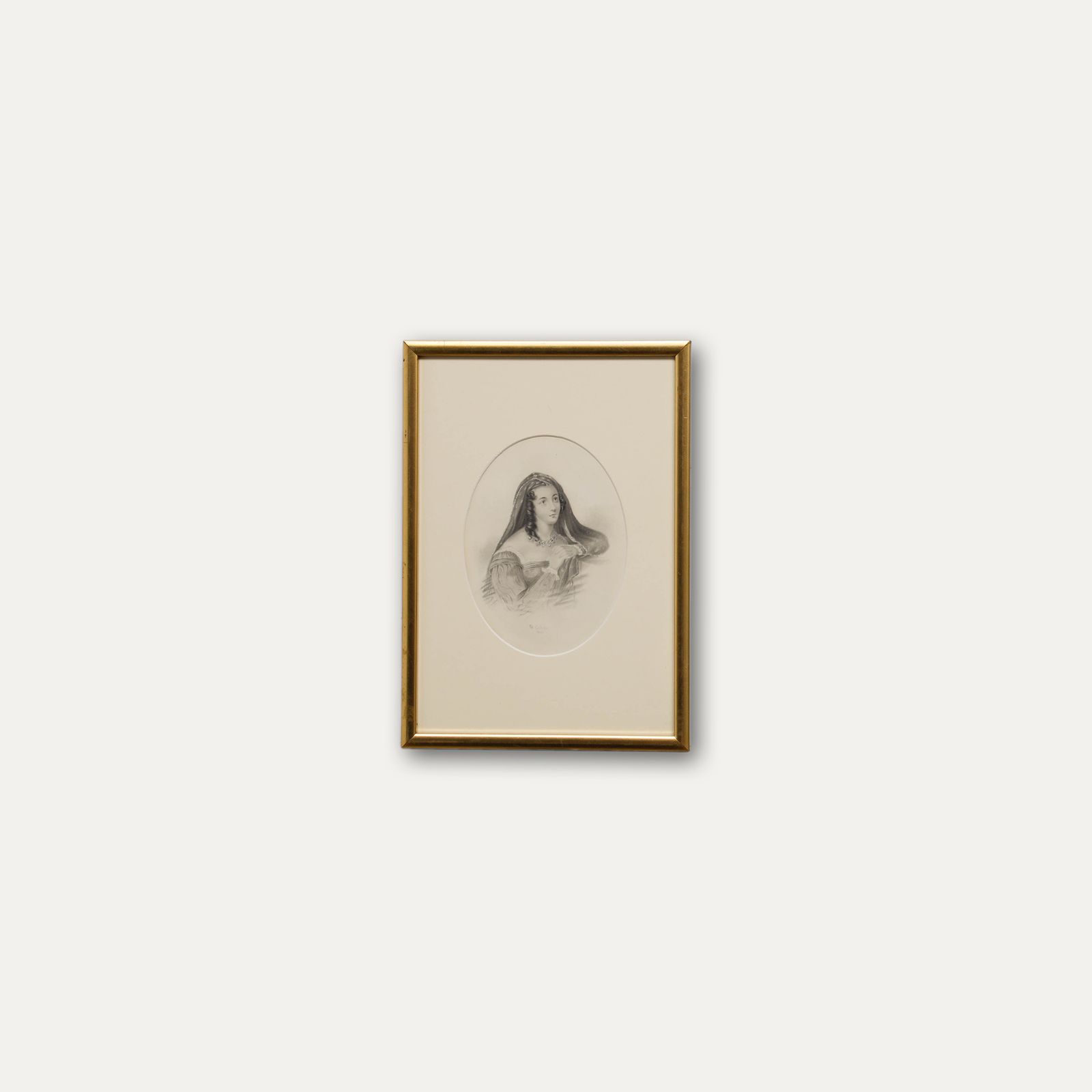 H.O. Collins 1835 Graphite Drawing, Italian Beauty photo buy