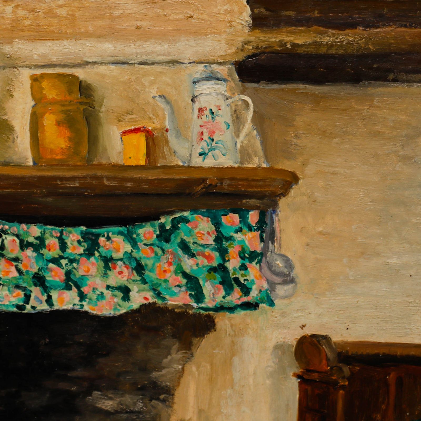 H. Gouy  Early 20th Century Oil, Chambre Et Pot Au Feu photo Art