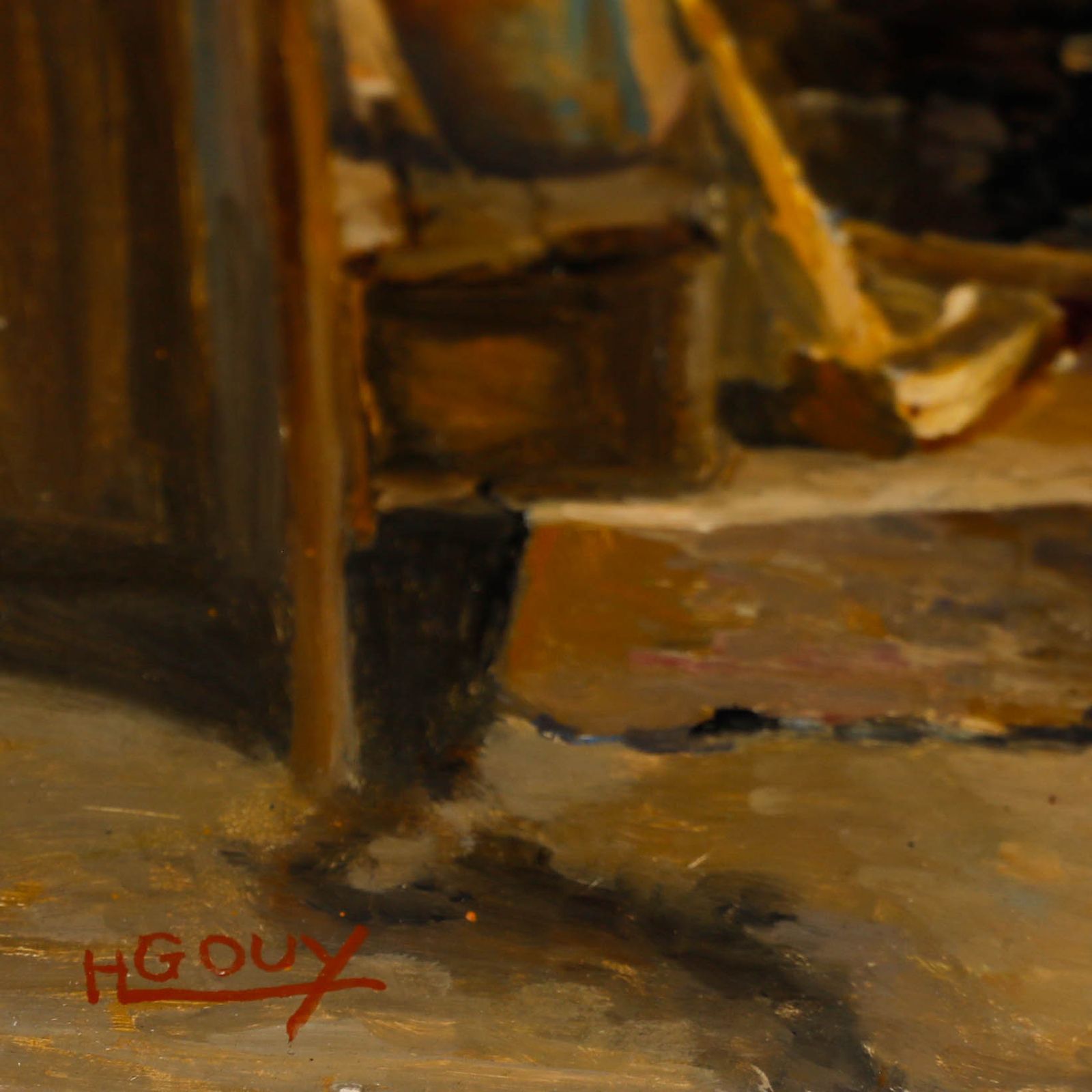 H. Gouy  Early 20th Century Oil, Chambre Et Pot Au Feu photo 221.0