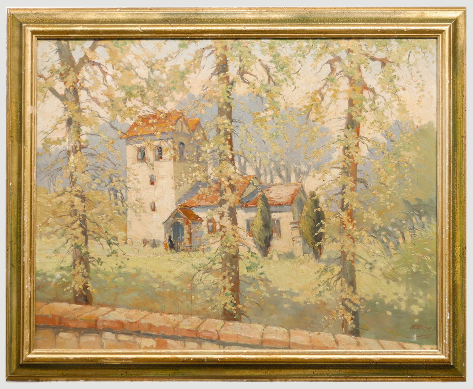 H. T. Camp Framed Mid 20th Century Oil, Fingest Church