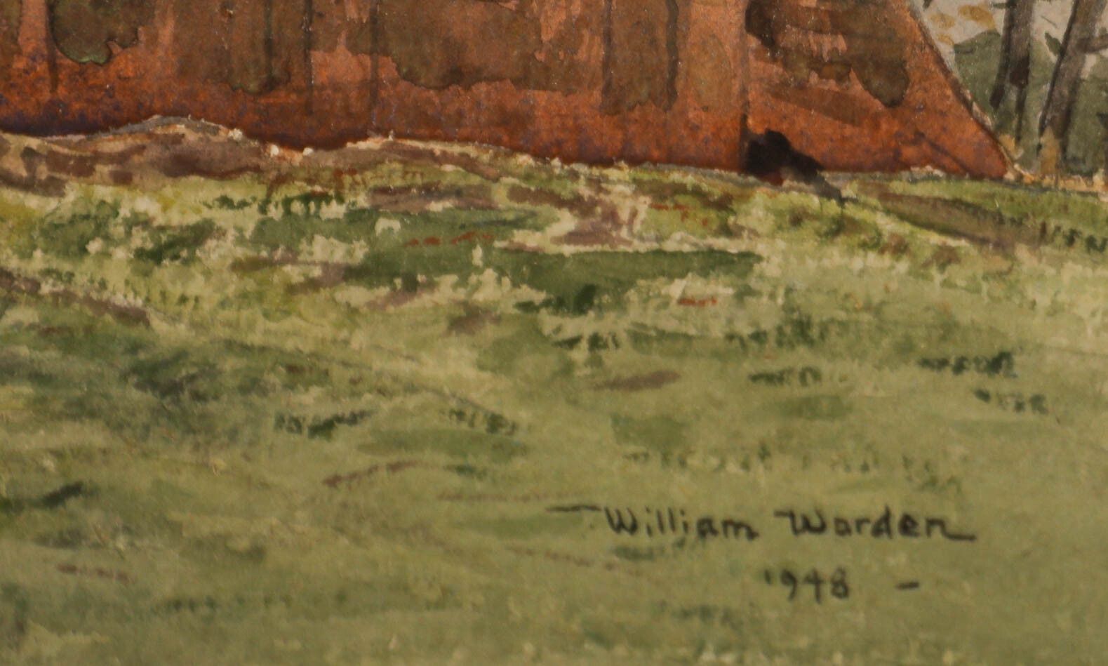William Warden (1908 1982) 1948 Watercolour, Ruined Church photo 169.0