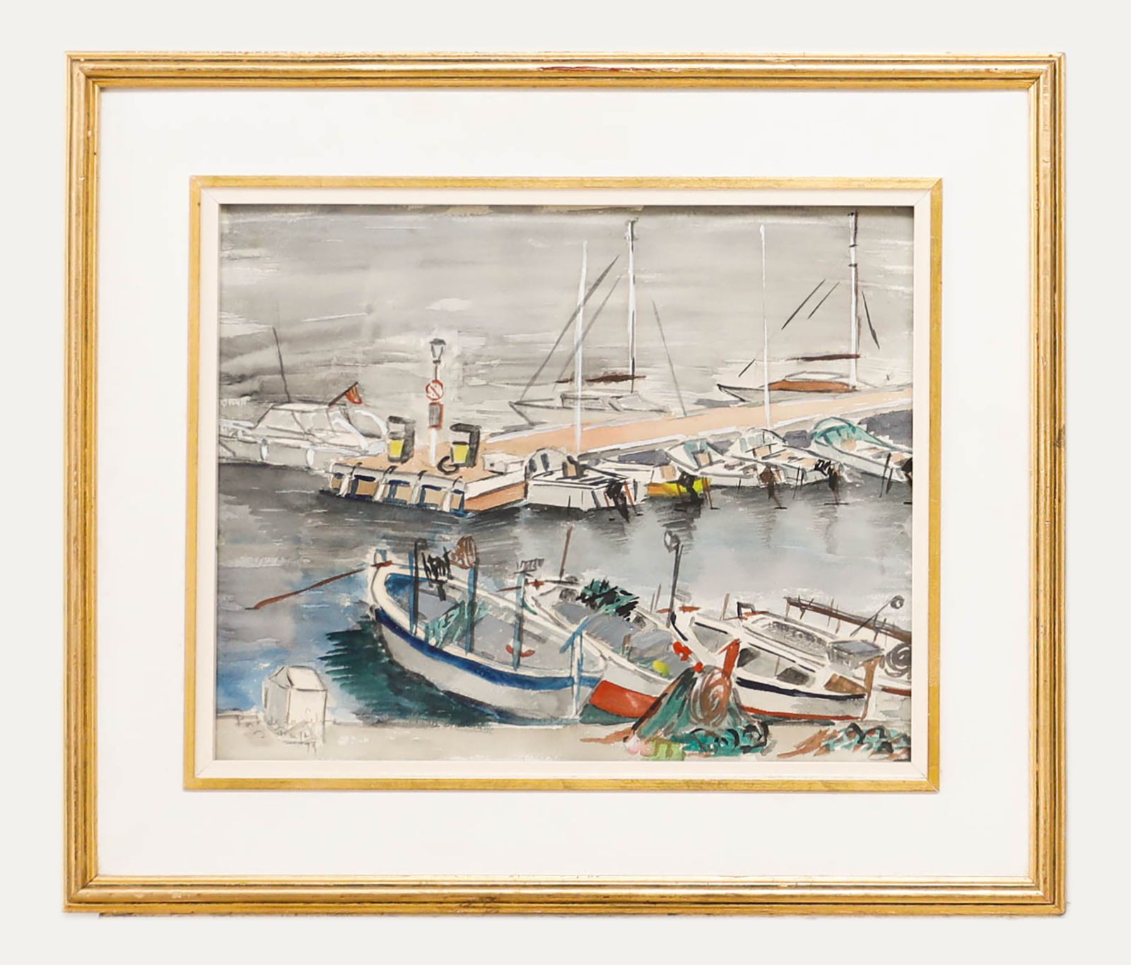 Spanish School Framed 20th Century Watercolour El Port De La Selva